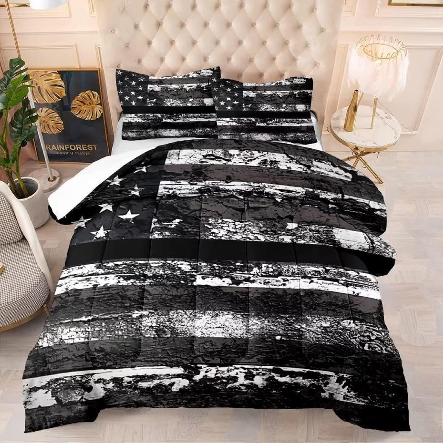 Kxry USA Flag Comforter Set Queen Size 1