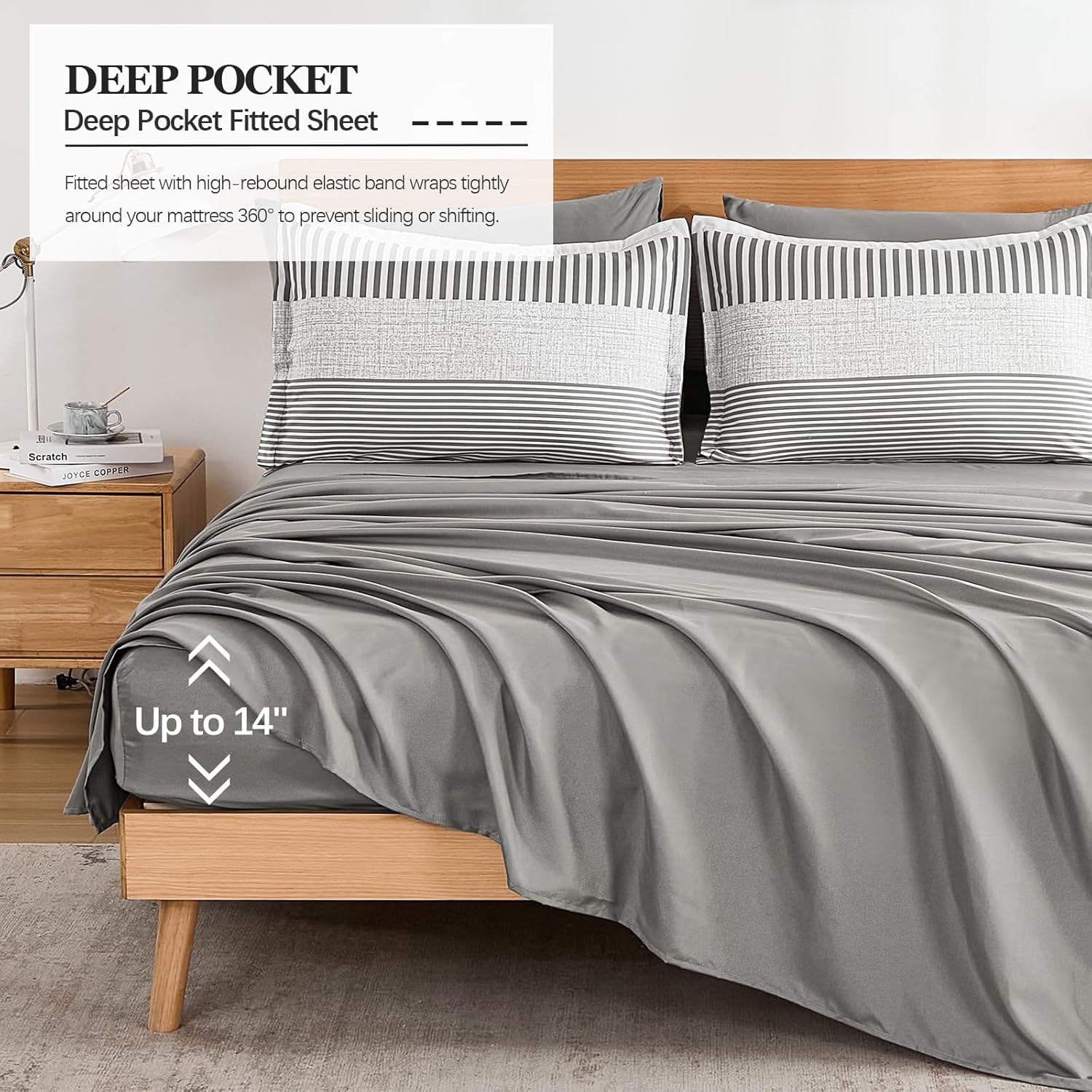 Cottolester Gray Comforter Queen Set 7 Pieces