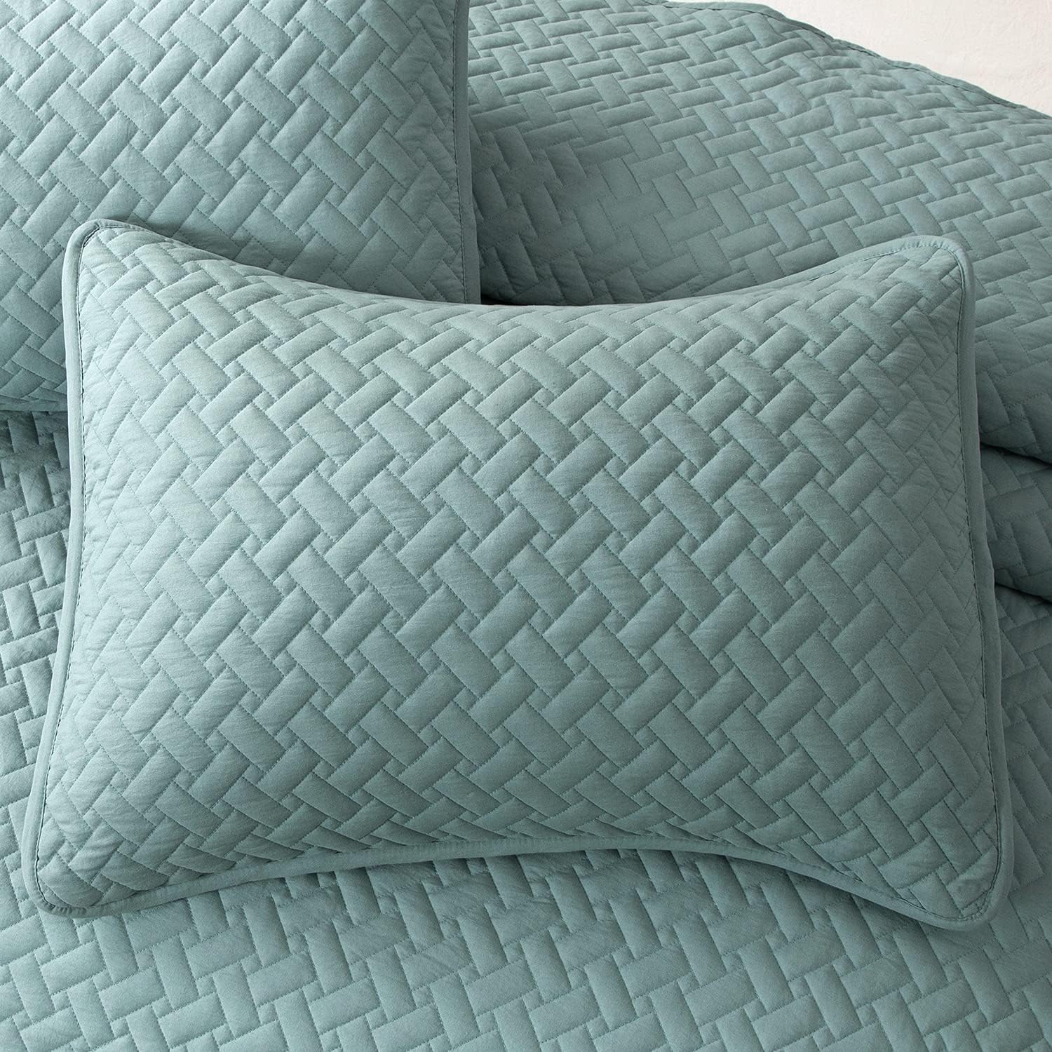 EMME Twin Quilt Set - Aqua Blue 66x90 Reversible Bedspread