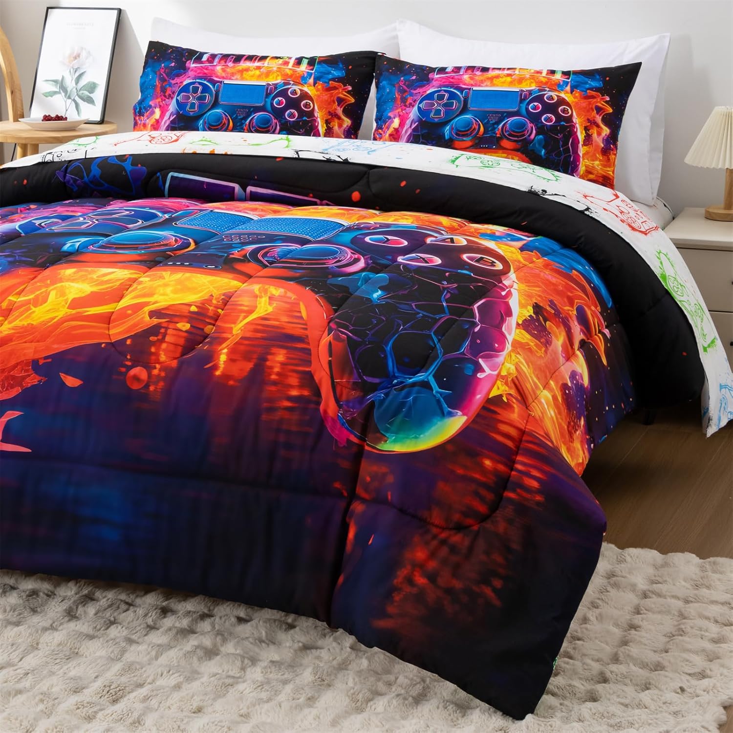 Holawakaka Twin Gaming Console Bed in a Bag Set