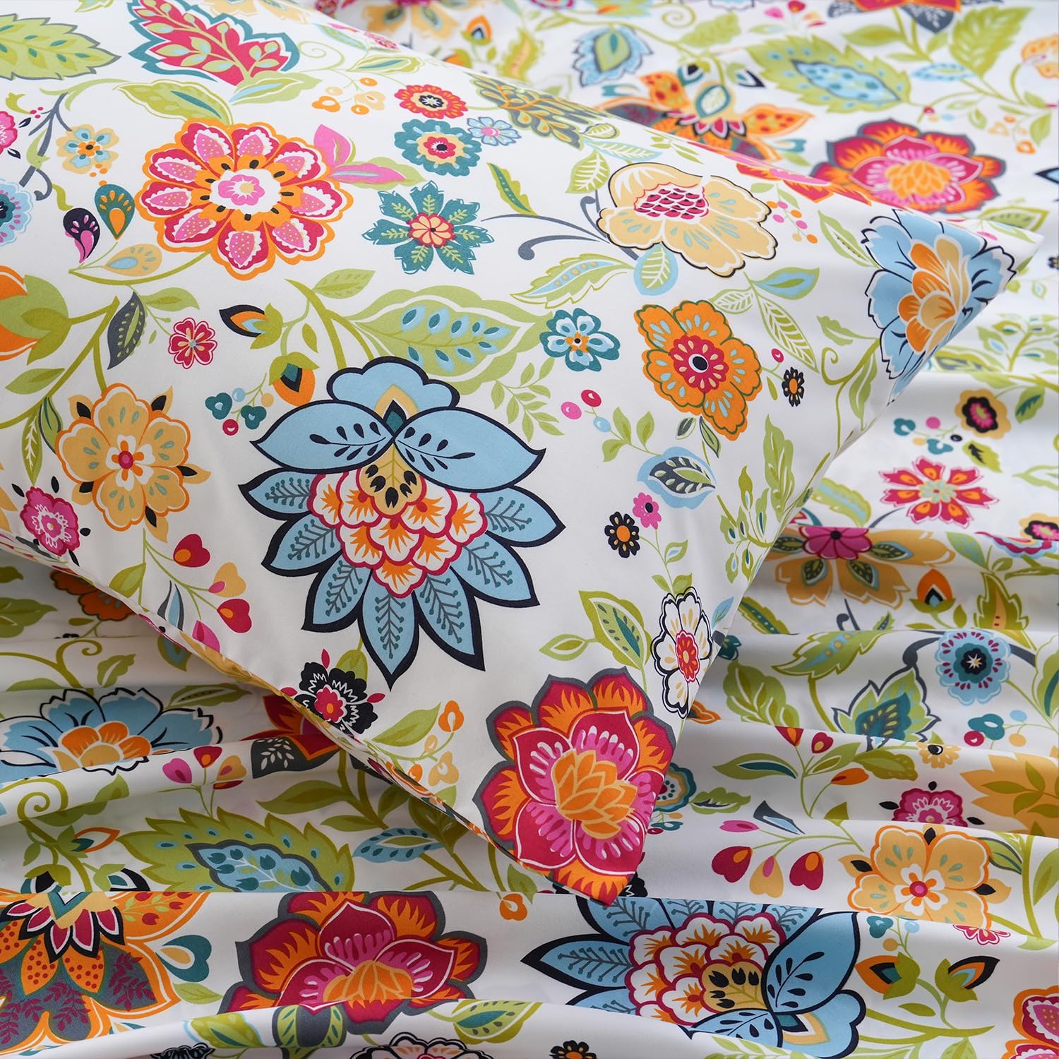 MEISHANG King Sheet Set - Floral Pattern Deep Pocket Ultra Soft