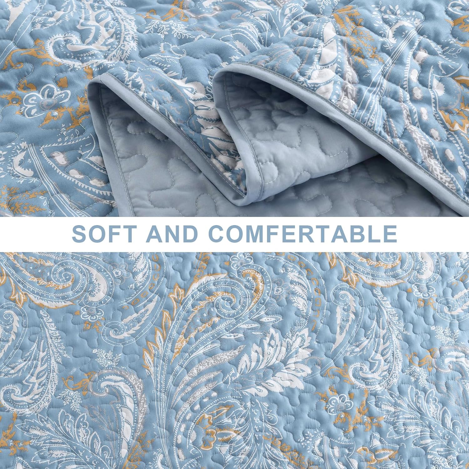 WONGS BEDDING Boho Quilt Set Queen 3 Pieces