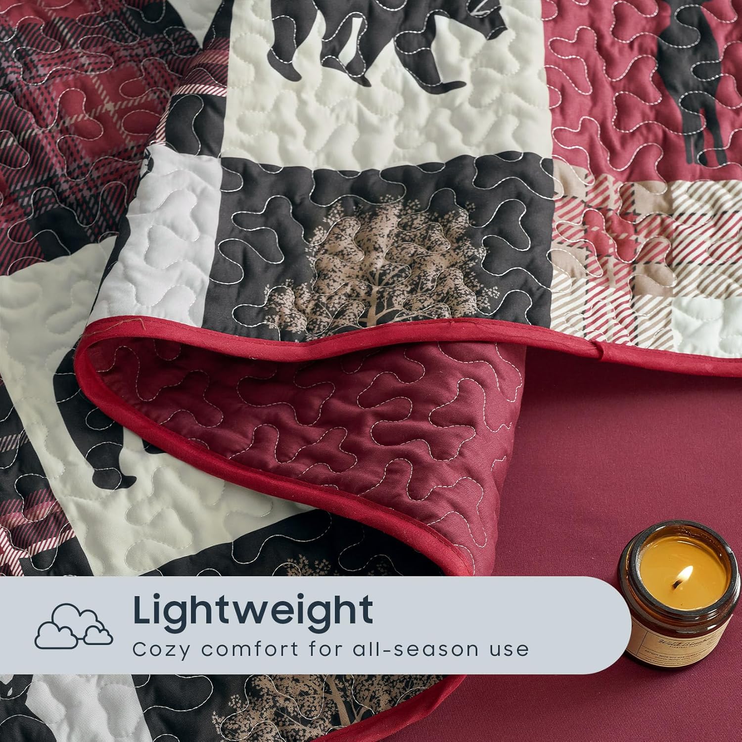 Wake In Cloud Rustic Quilt Set QueenFull 3 Pieces