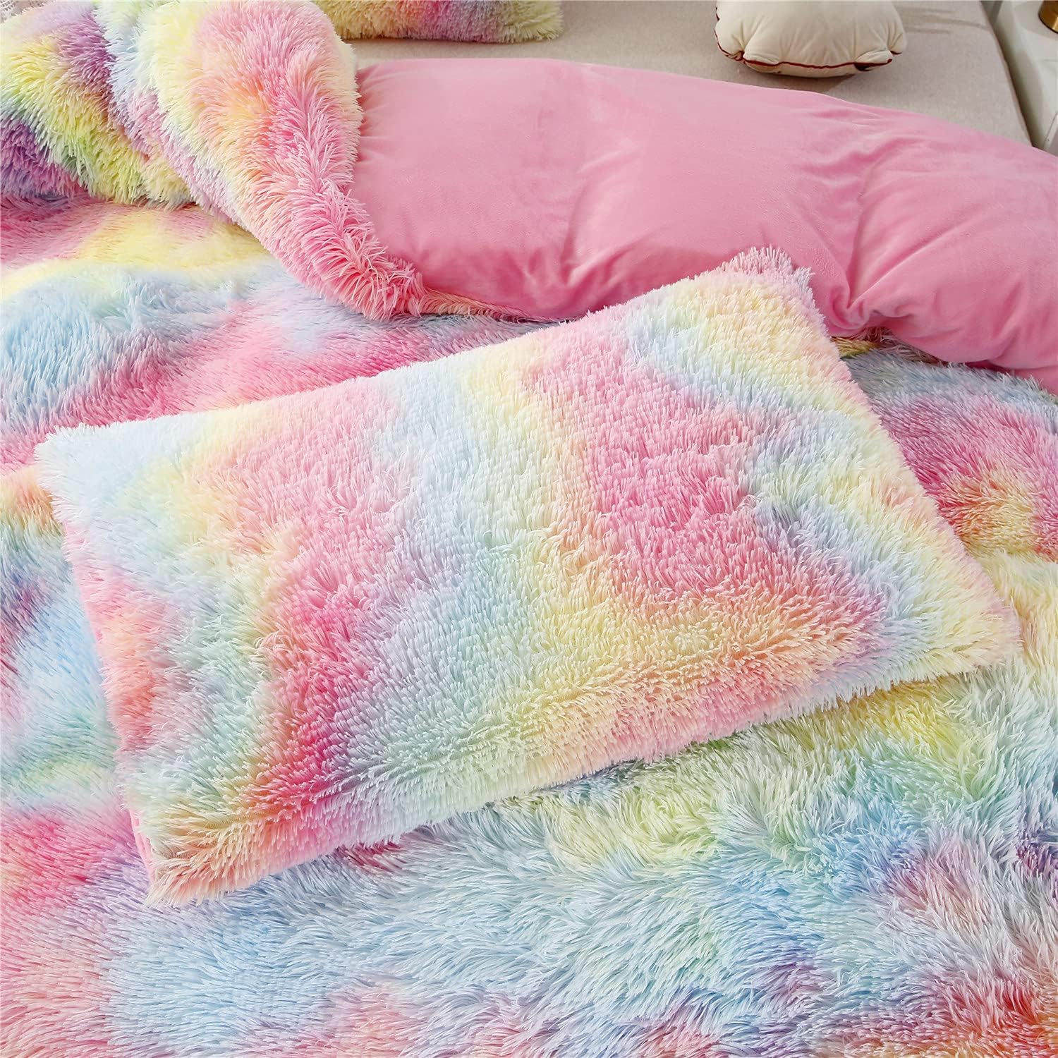 RYNGHIPY 3Pcs Rainbow Girls Duvet Cover Set Twin Size 1
