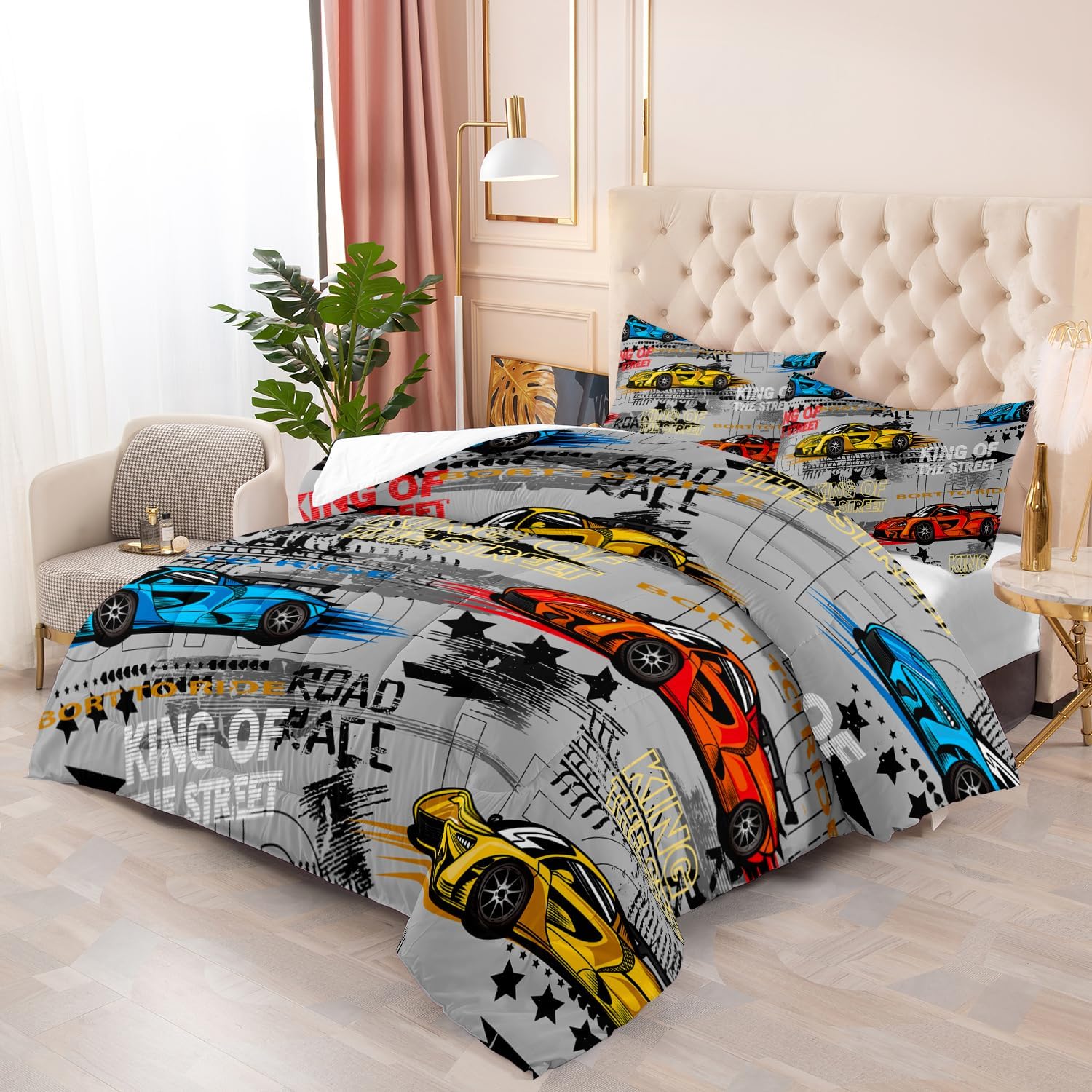 Nttopship Extreme Sport Racing Car 3-Piece Comforter Set