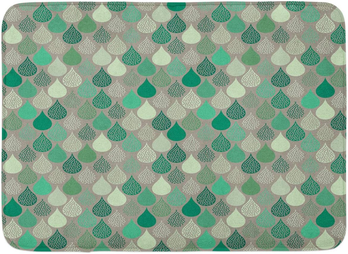 Ambesonne Geometric Bath Mat 302 x 20 Jade Green