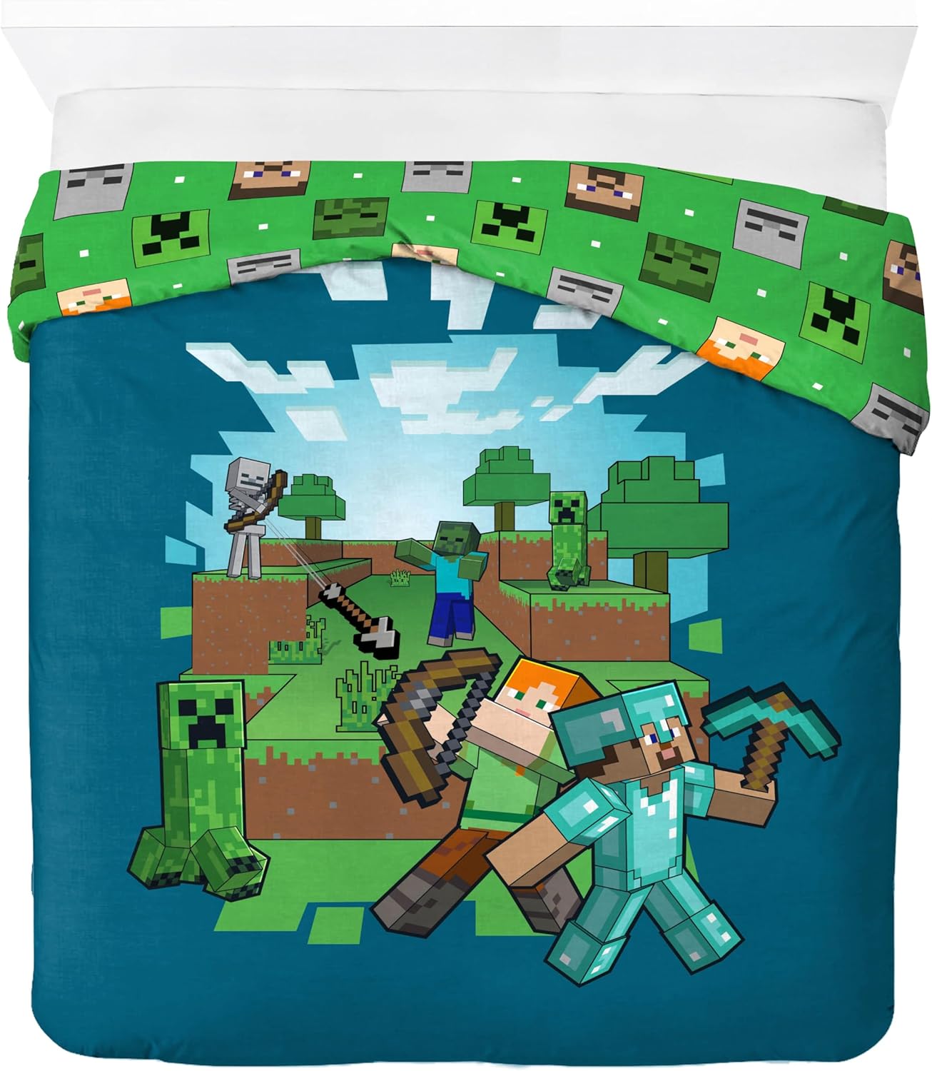 Jay Franco Duvet Cover Set 3 Piece Minecraft Kids Bedding