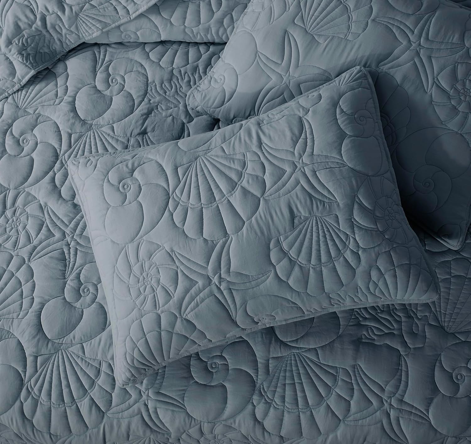 WDCOZY Coastal Beach King Quilt Set