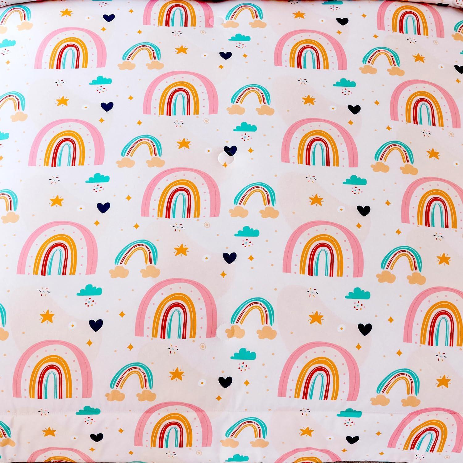 ANGIYUIN 6 Piece Rainbow Comforter Set for Girls
