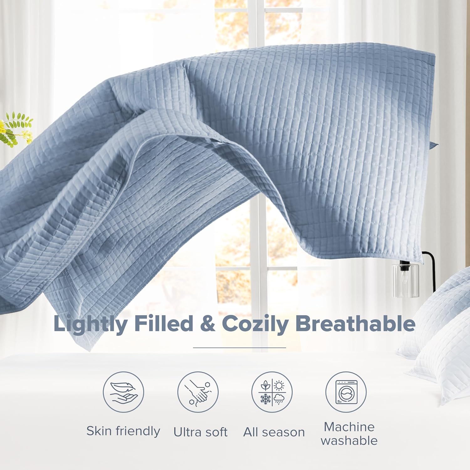 Comfort Spaces Kienna Quilt Set - 3 Piece Blue
