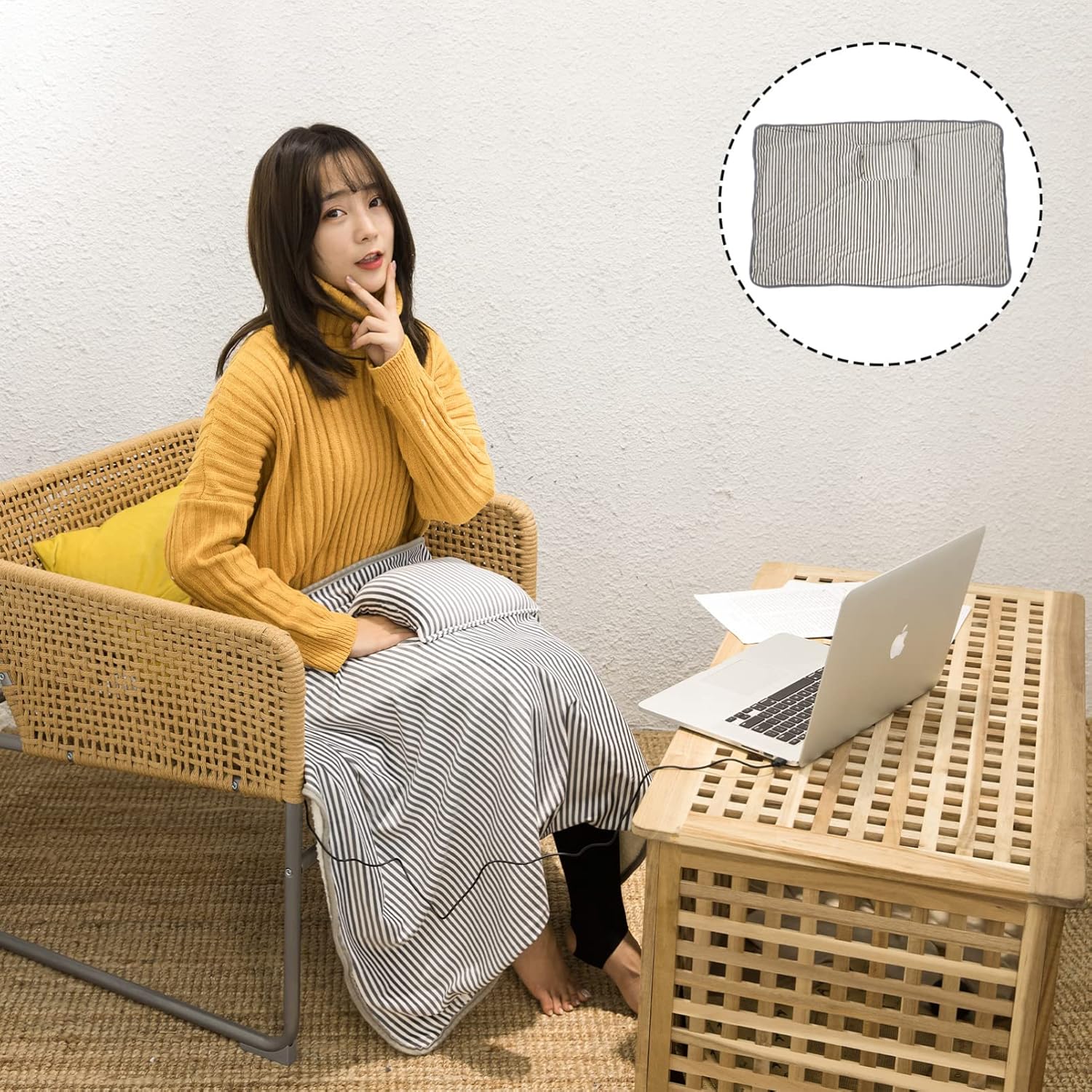 Unomor Electric Heated Blanket with USB Power Supply