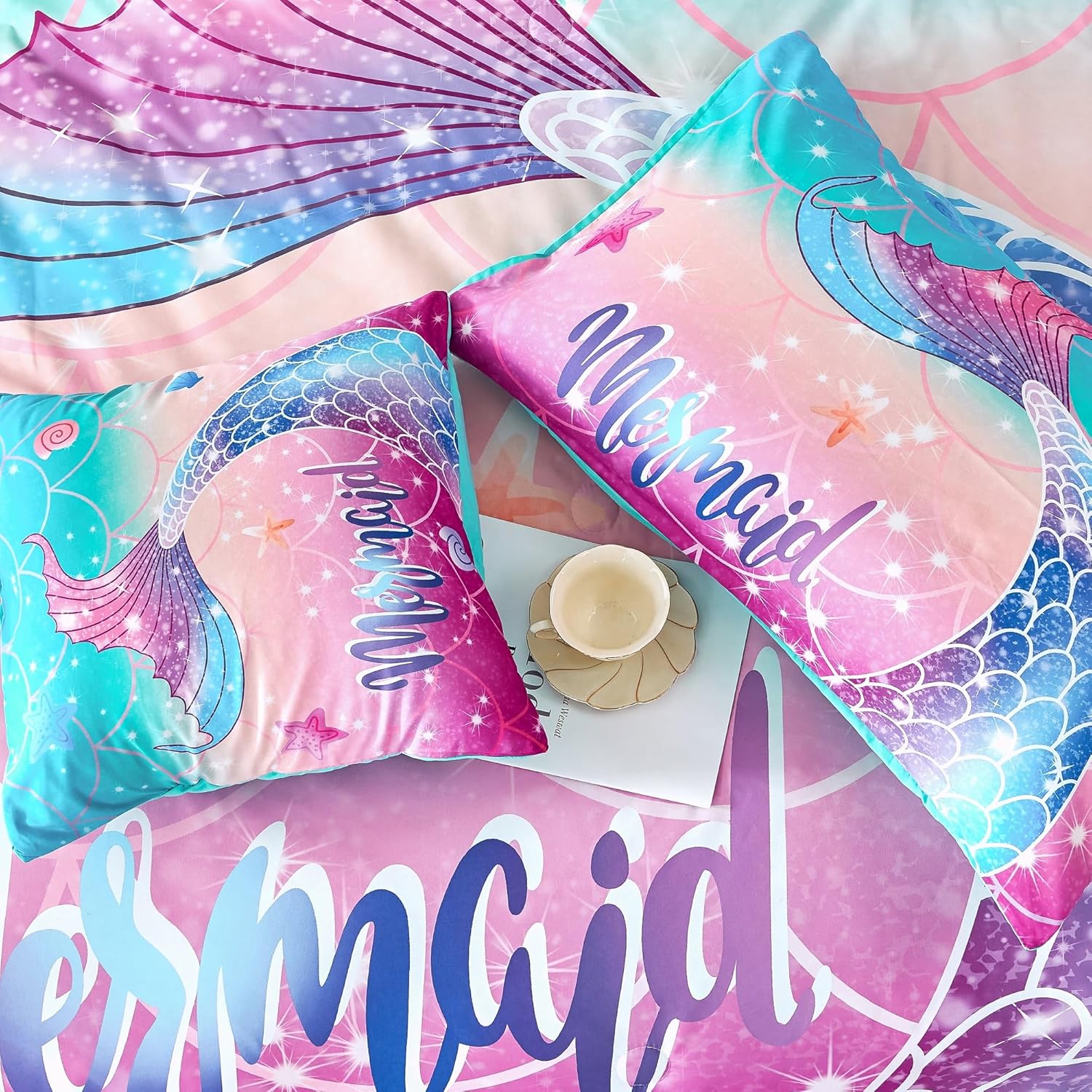 RYNGHIPY Mermaid 6Pcs Comforter Set Twin Size