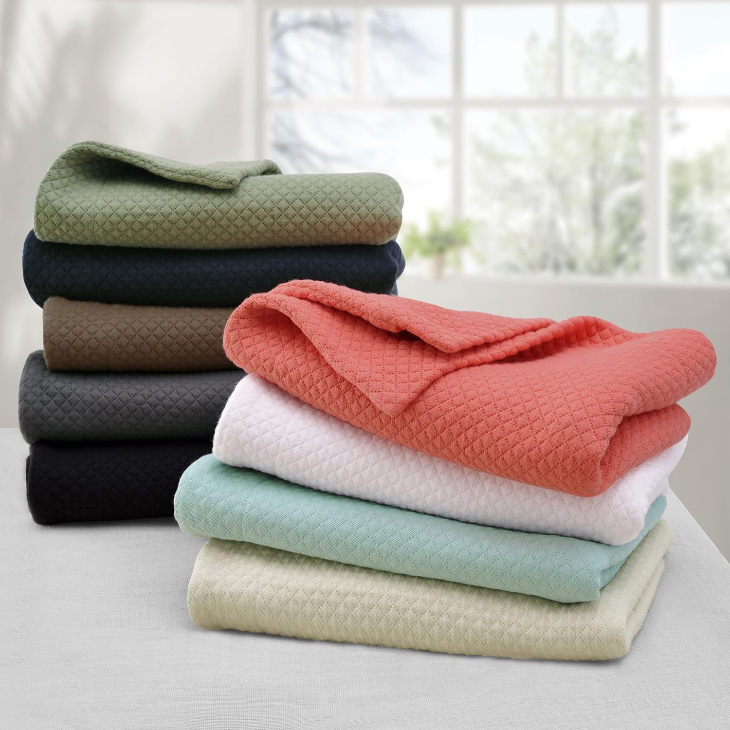 Superior Solitaire Cotton 2 Piece Bedspread Set Twin White