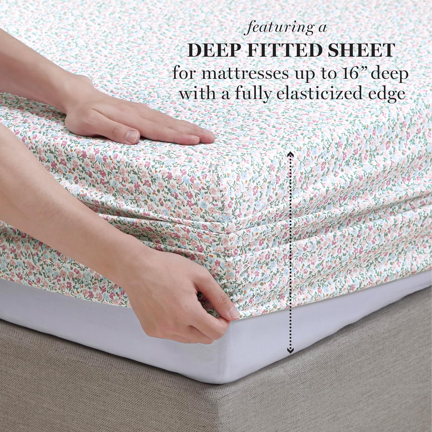 Martha Stewart Ultra Soft Microfiber 4 Piece King Sheet Set Pink Blue