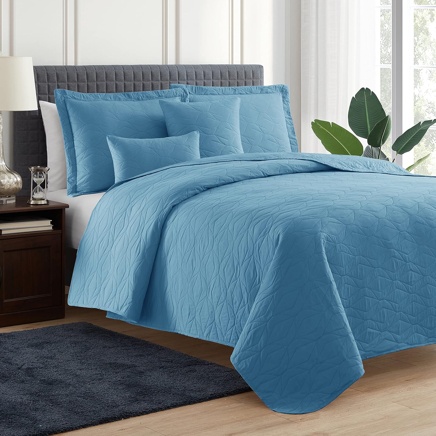 Hearth Harbor Quilt Set Twin Size - Blue Heaven