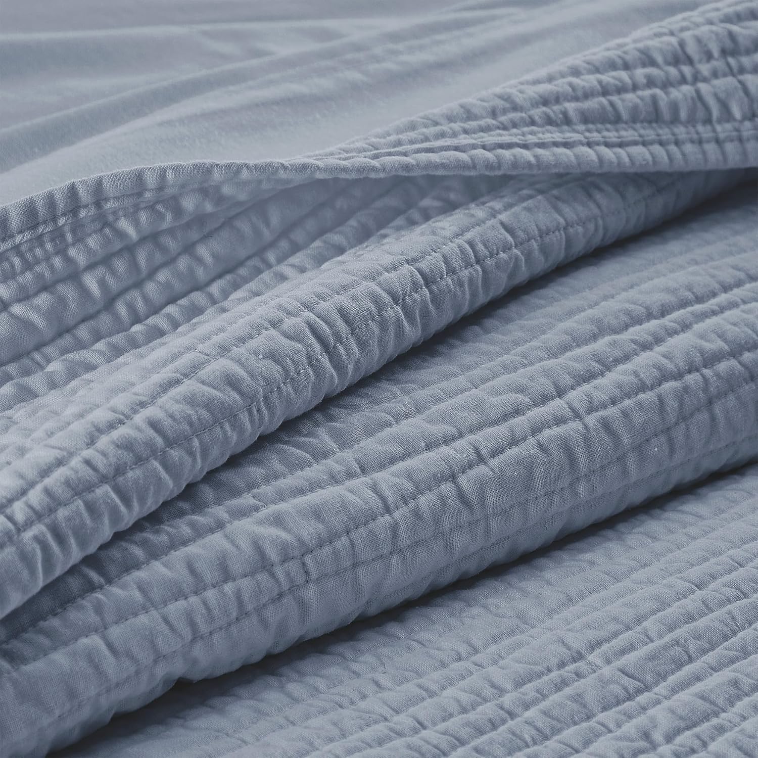Wonderful Natural Linen-Cotton Wave Stitched Queen Quilt