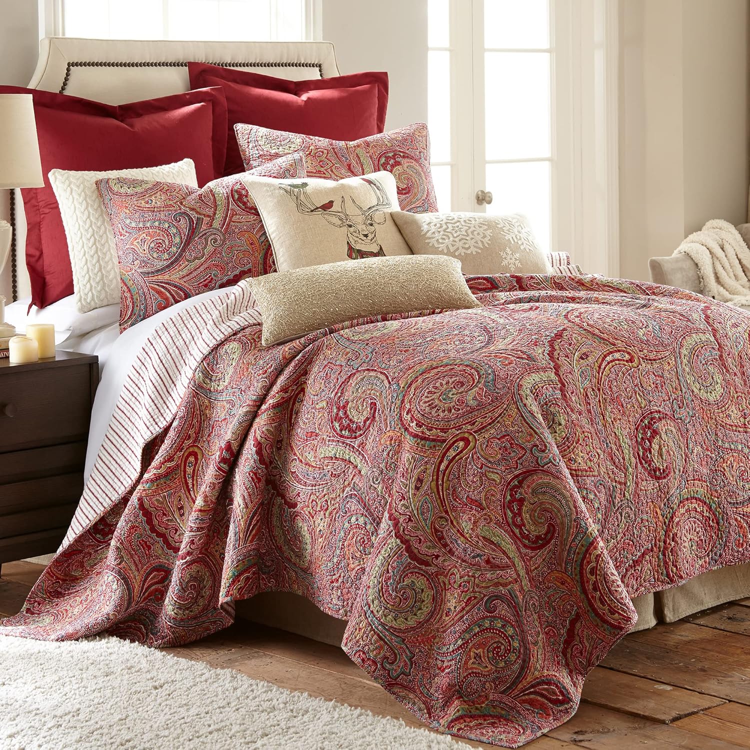Levtex Home Spruce Red Quilt Set - King Size