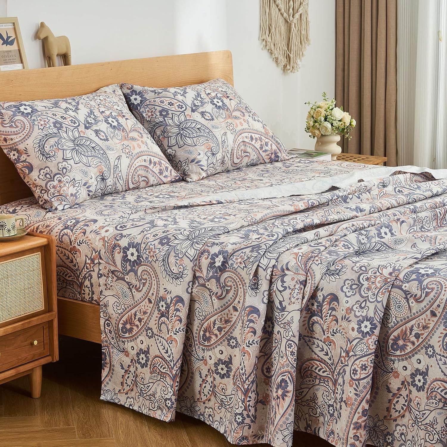 Gogreen Cal King Sheet Set 4PC Deep Pocket Paisley