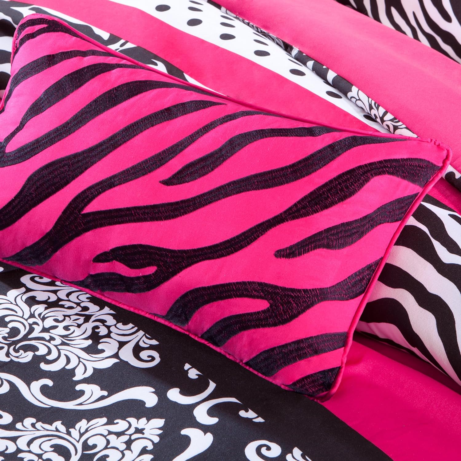 Mi Zone Comforter Set - Zebra Pink 4 Piece