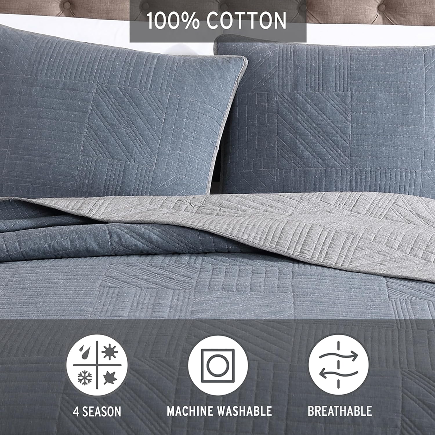 Eddie Bauer Twin Quilt Set - Reversible with Matching Sham