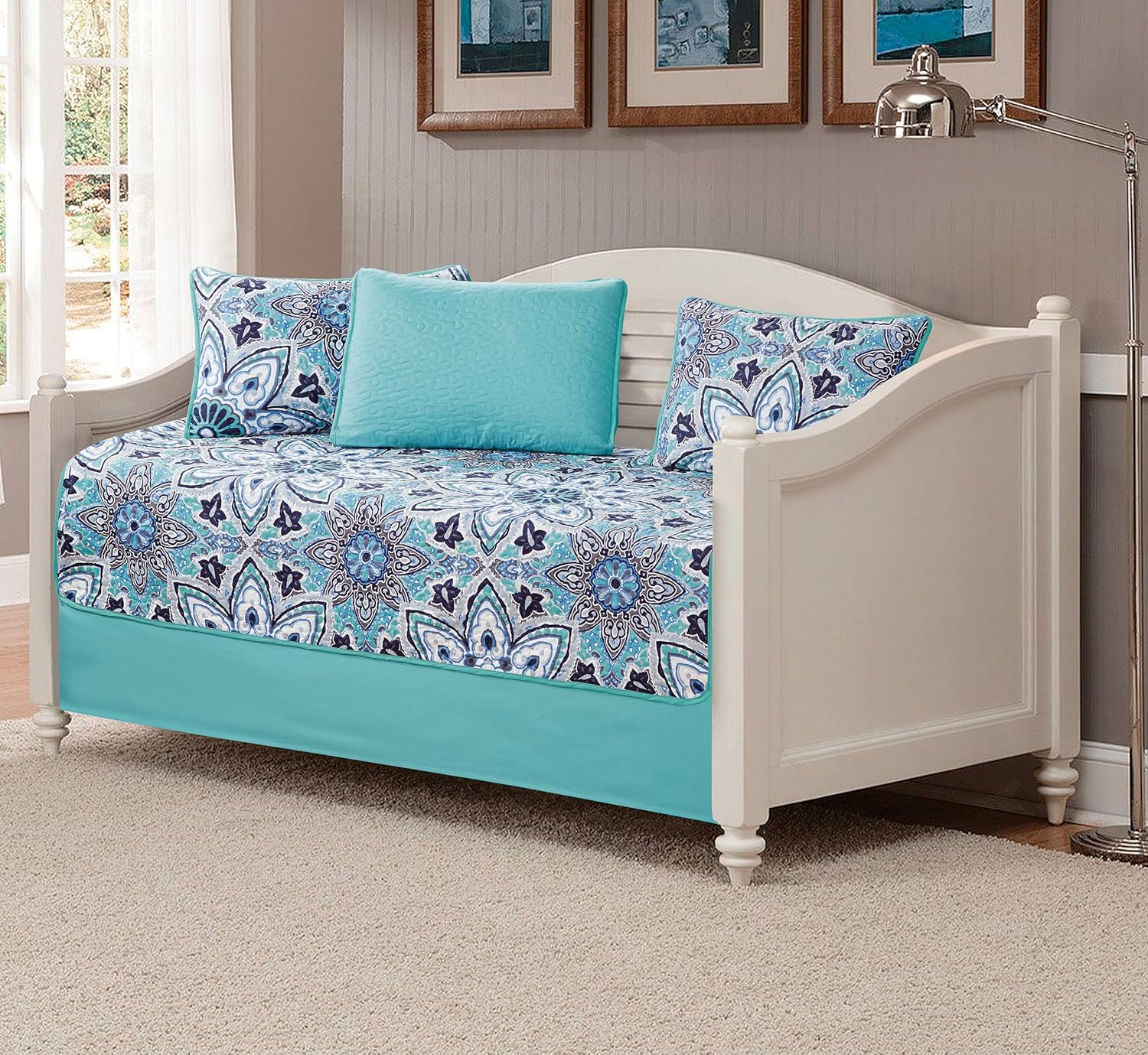 MK Home 5pc Daybed Quilted Set with Pillow Shams