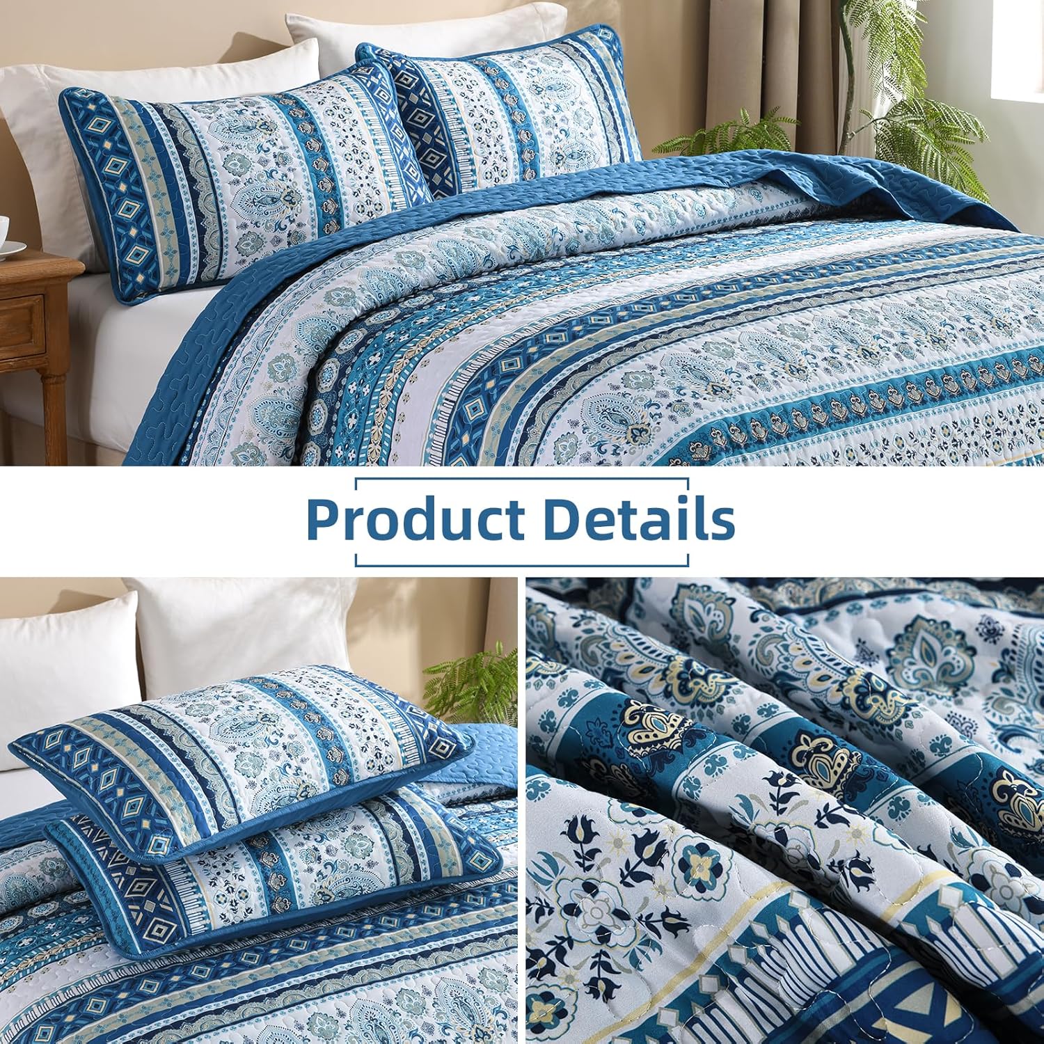 Goodidea Boho Quilt Set Queen Size 3 Piece 1