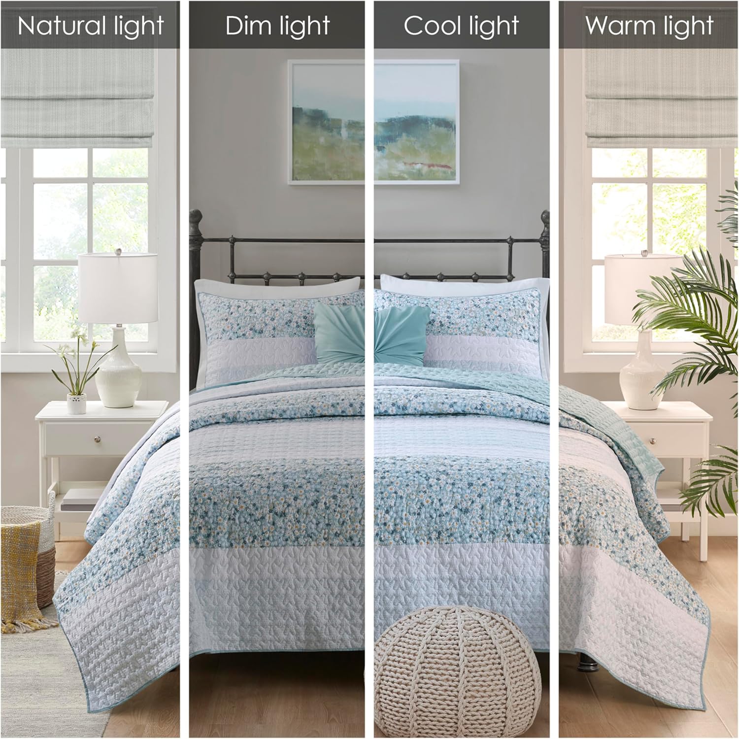 Madison Park Queen Quilt Set with Throw Pillow