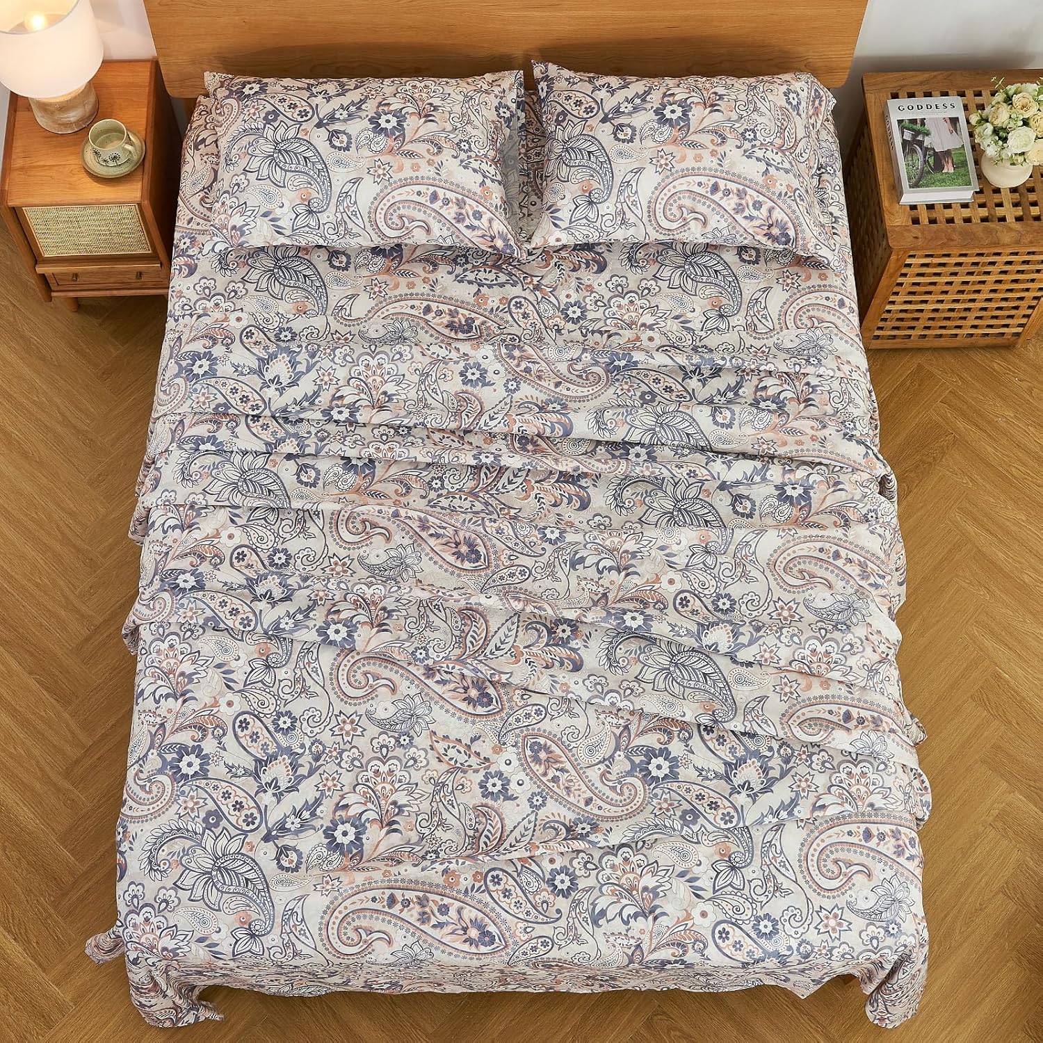 Gogreen Cal King Sheet Set 4PC Deep Pocket Paisley