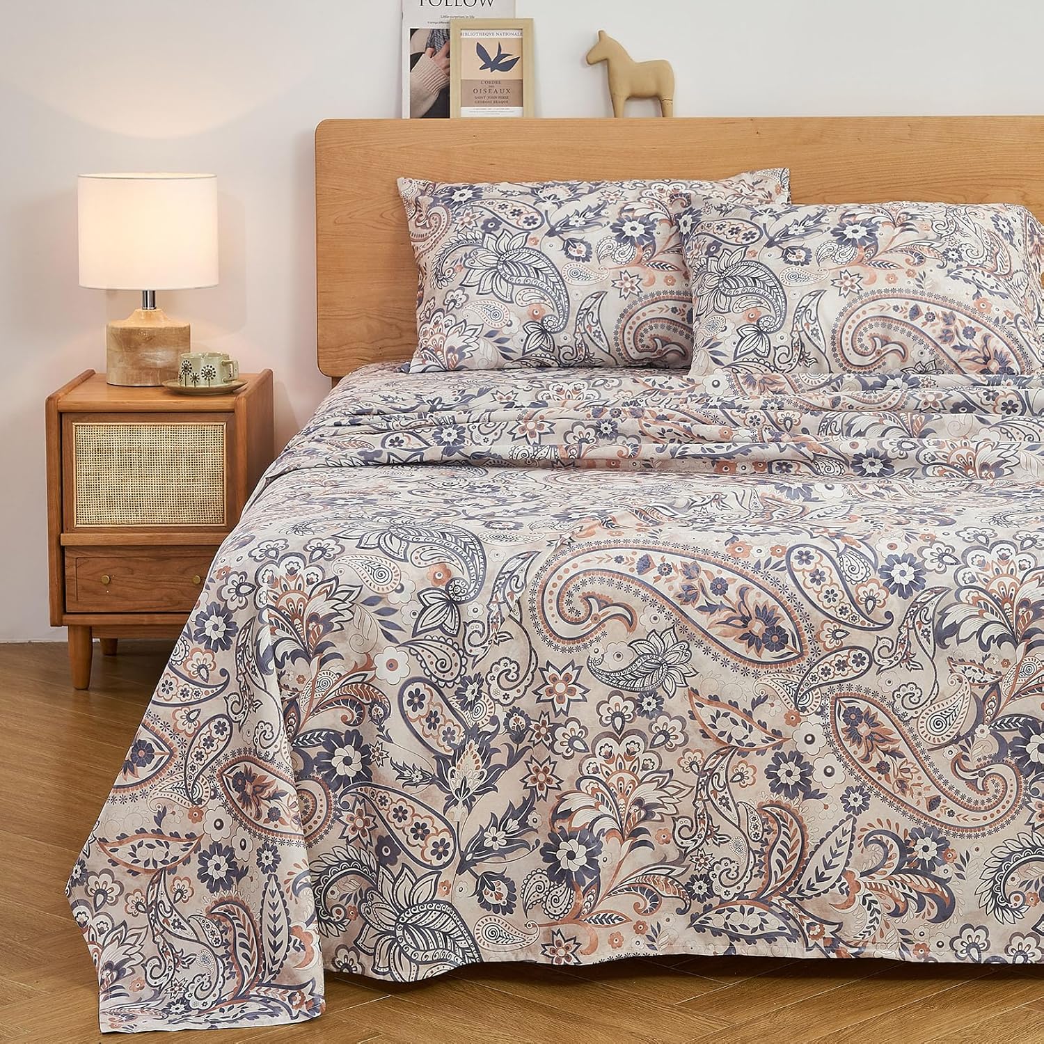 Gogreen Cal King Sheet Set 4PC Deep Pocket Paisley