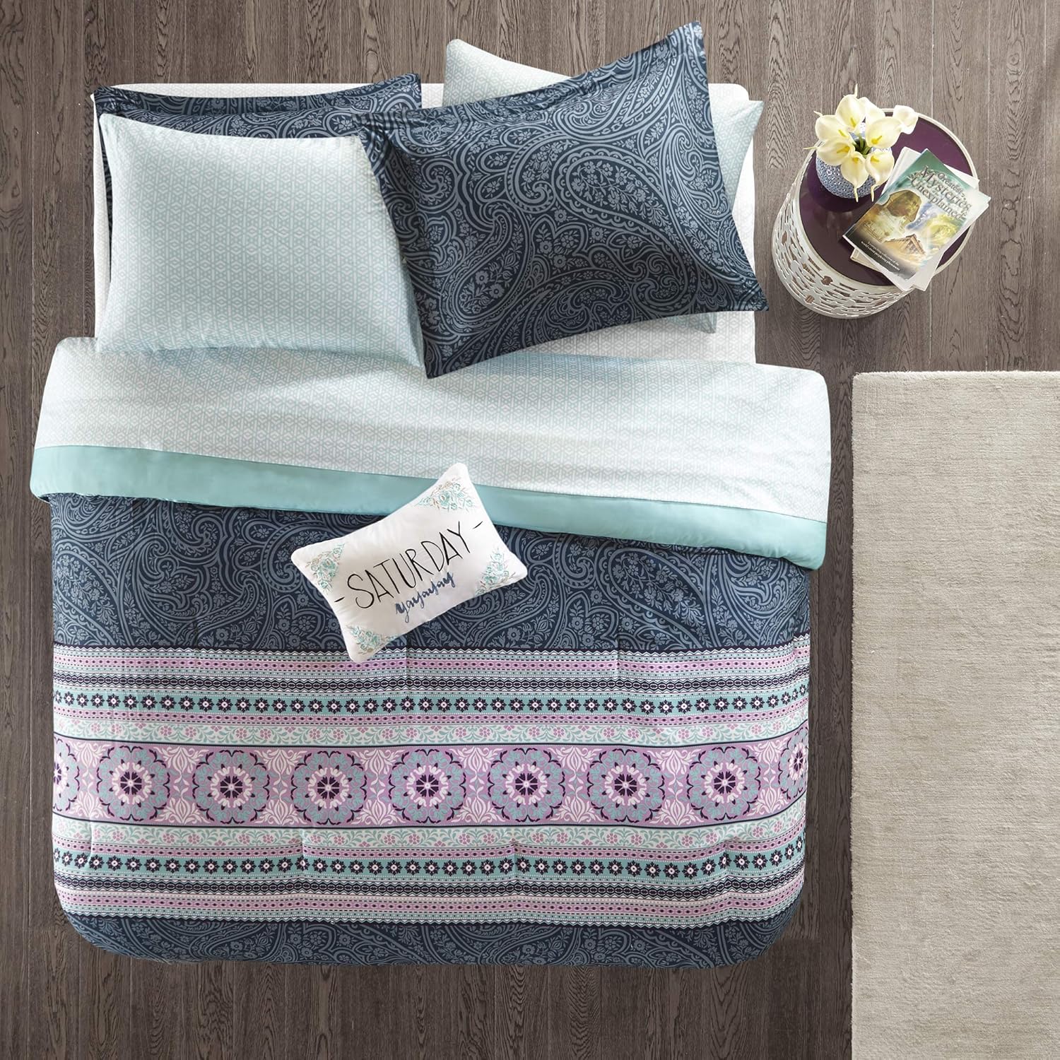 Intelligent Design Gemma Comforter Set Twin XL Teal
