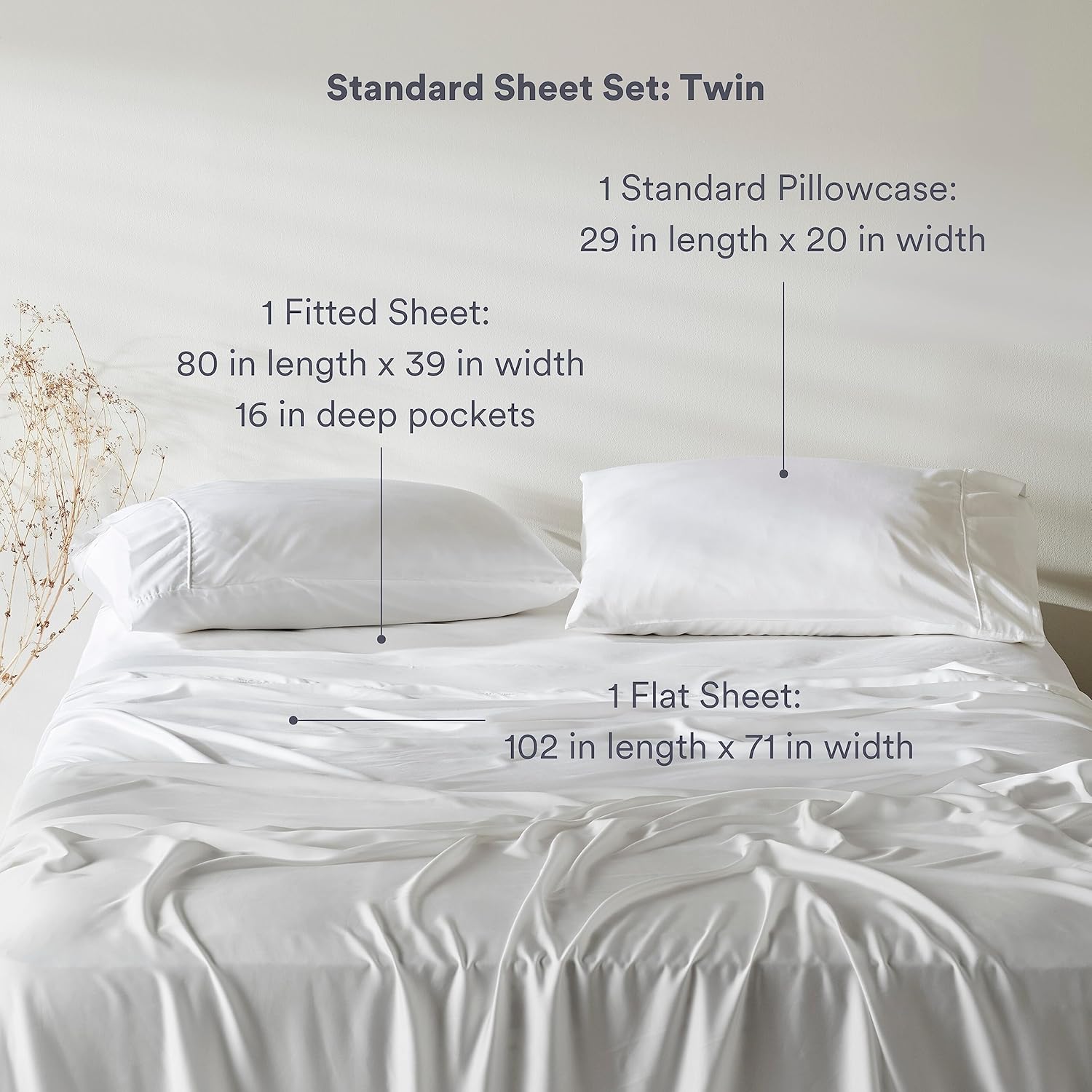 ettitude Organic Bamboo Lyocell Sheet Set Twin-Slate 1