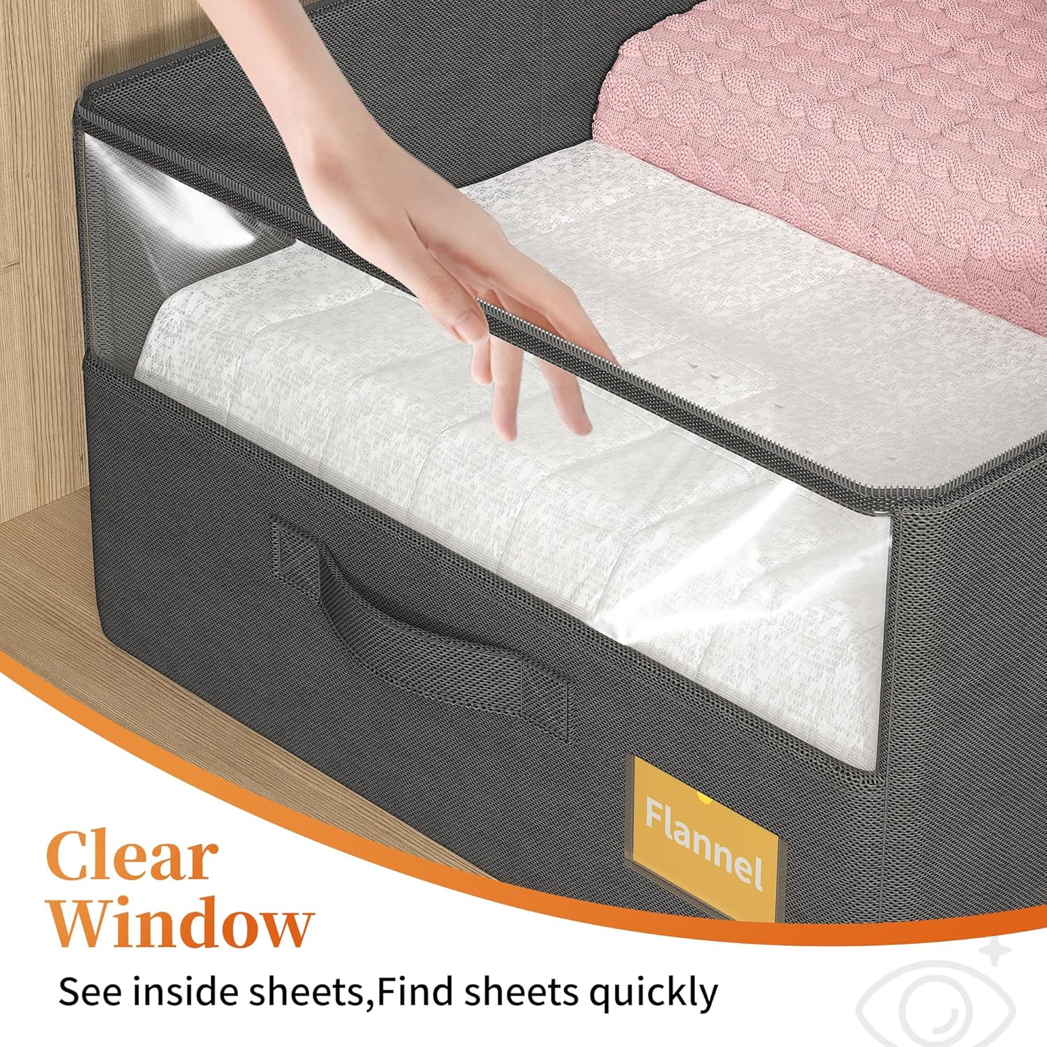 EnHomee 4 Pack Bed Sheet Organizer 240L Grey 1