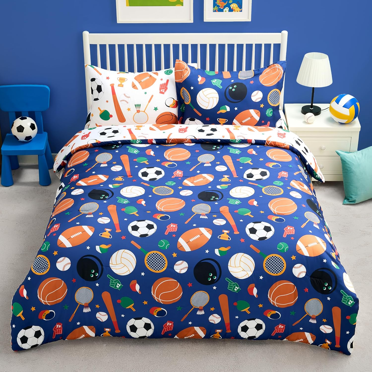 Joiedomi Kid Twin Comforter Set 5 Piece Bedding