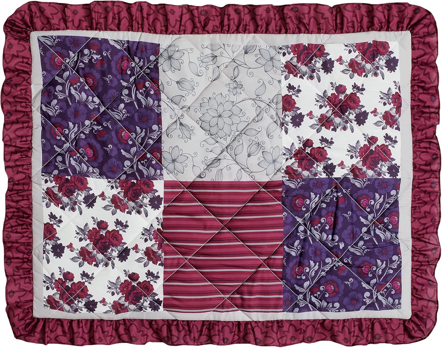 Collections Etc Patchwork Quilted Pillow Sham