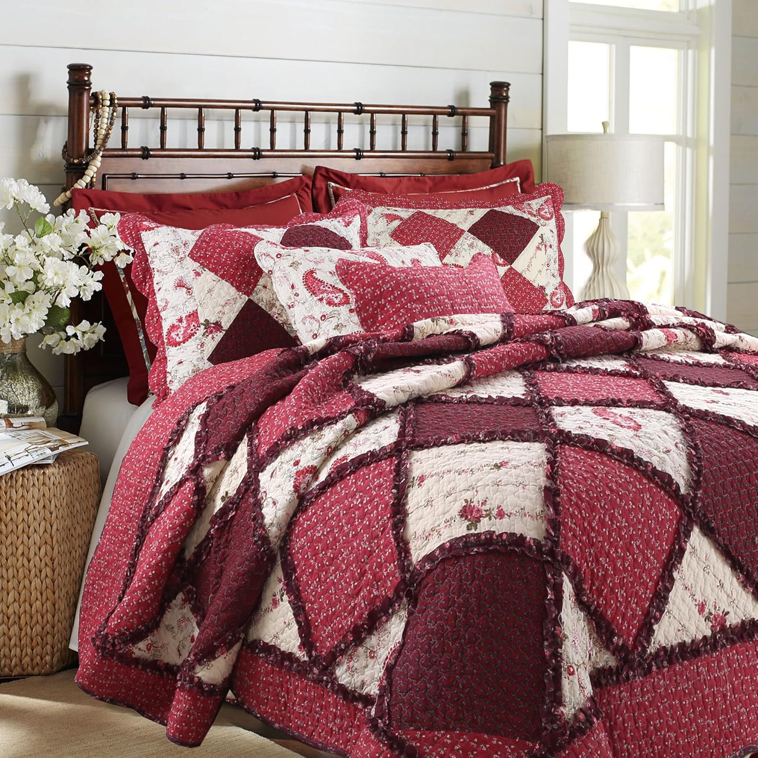 Cozy Line 100 Cotton Reversible Bedding Quilt Set