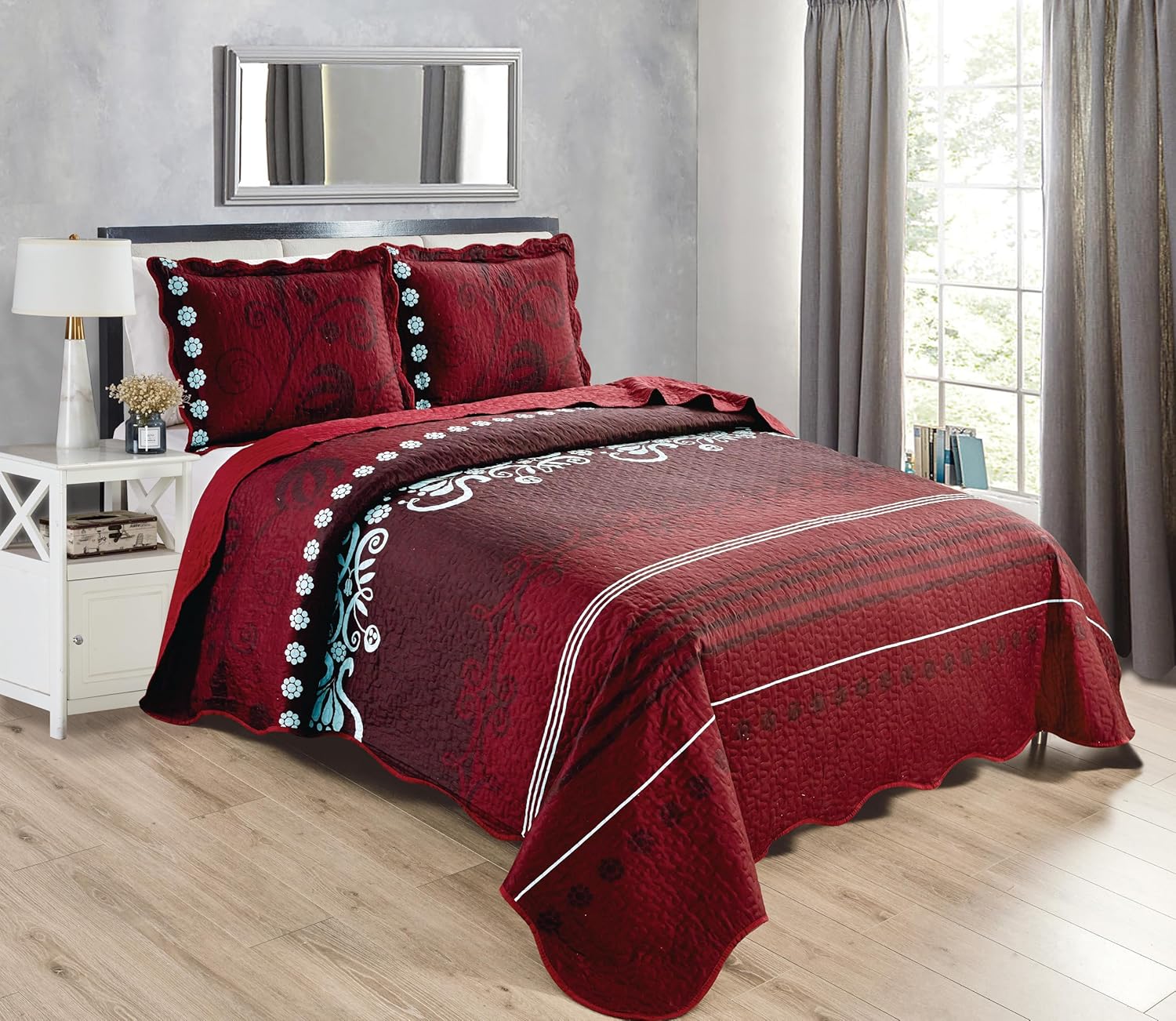 Grand Linen 3-Piece California Cal King Quilt Set