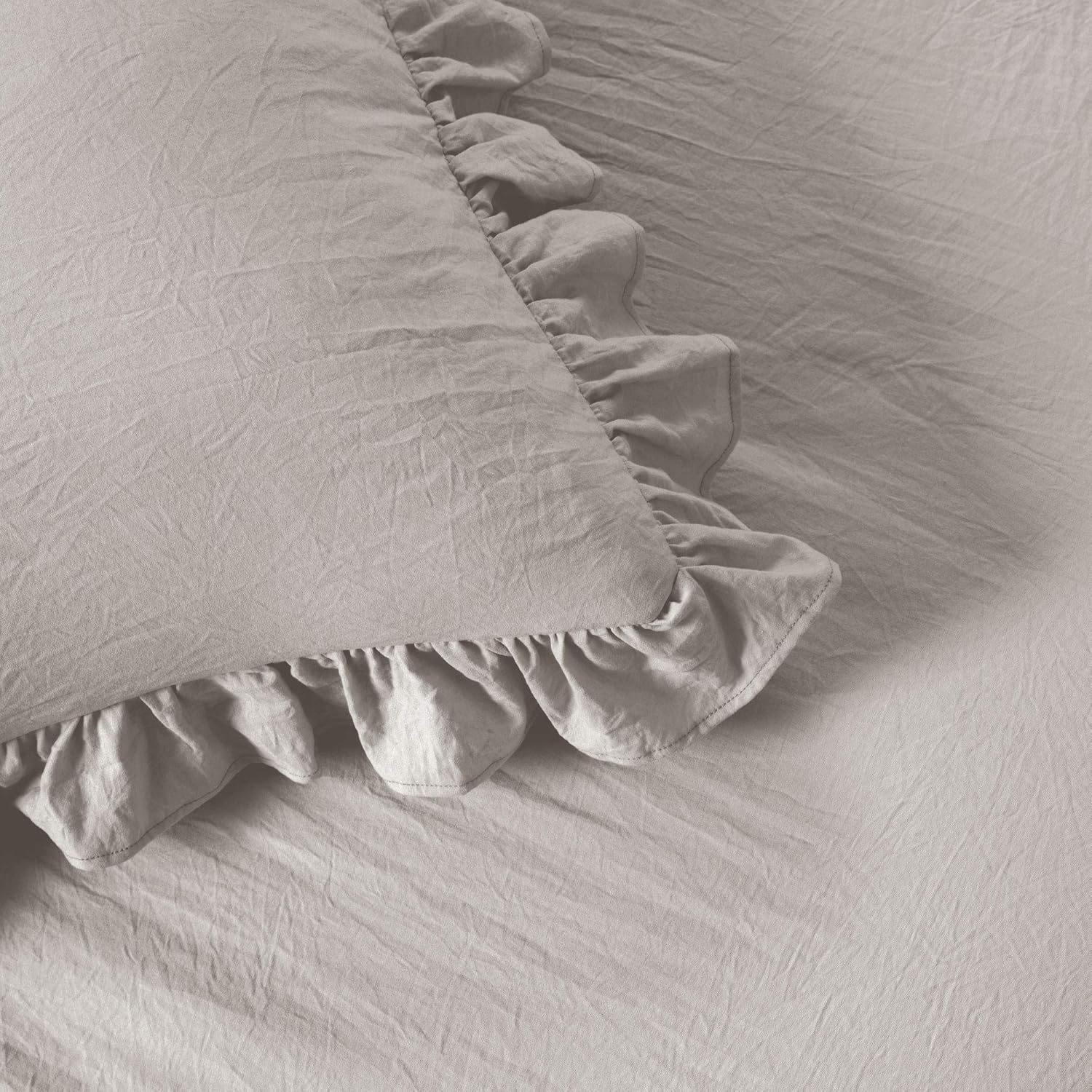 Lush Decor Ruffle Skirt Bedspread Set - 3-Piece King Grey