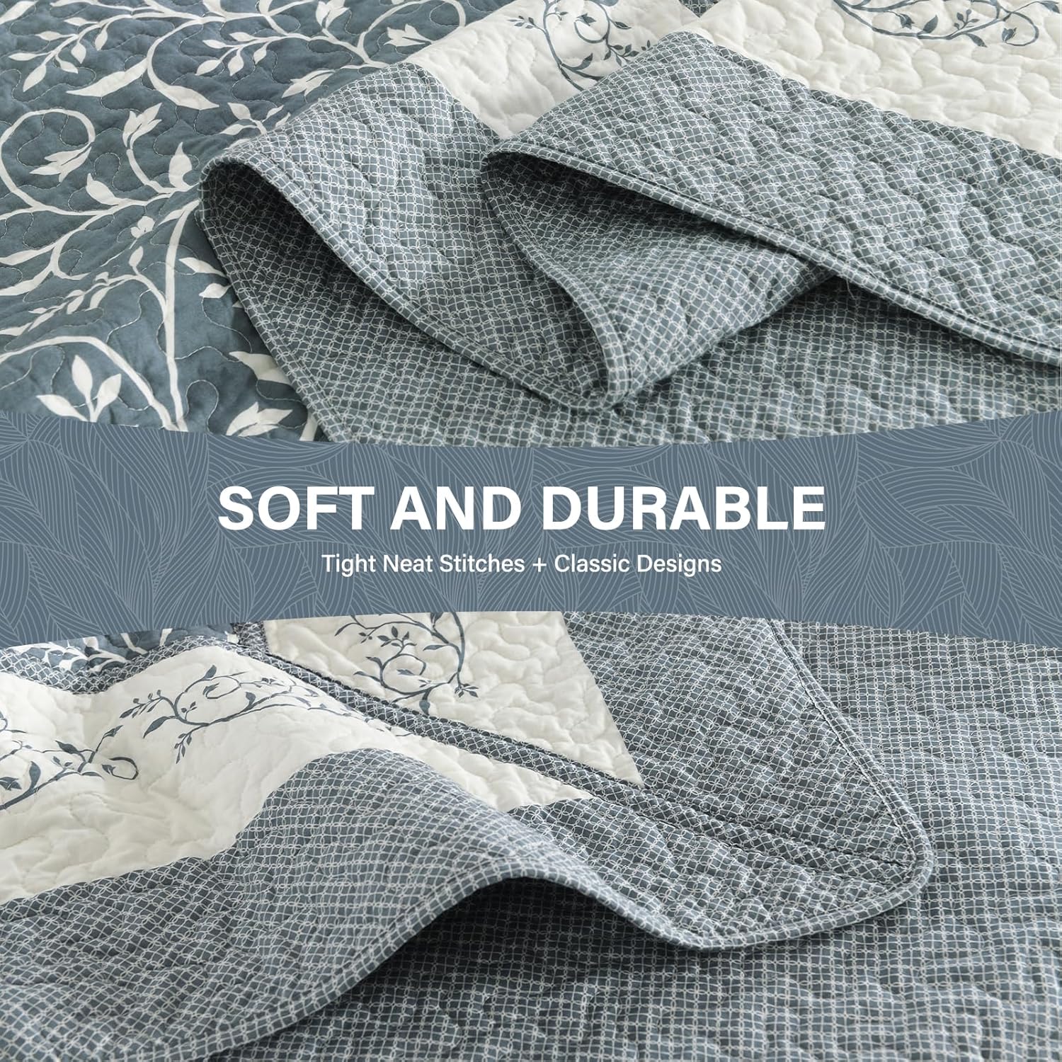 SahSahCasa 120x120 Cal King Reversible Bedspread Set 1