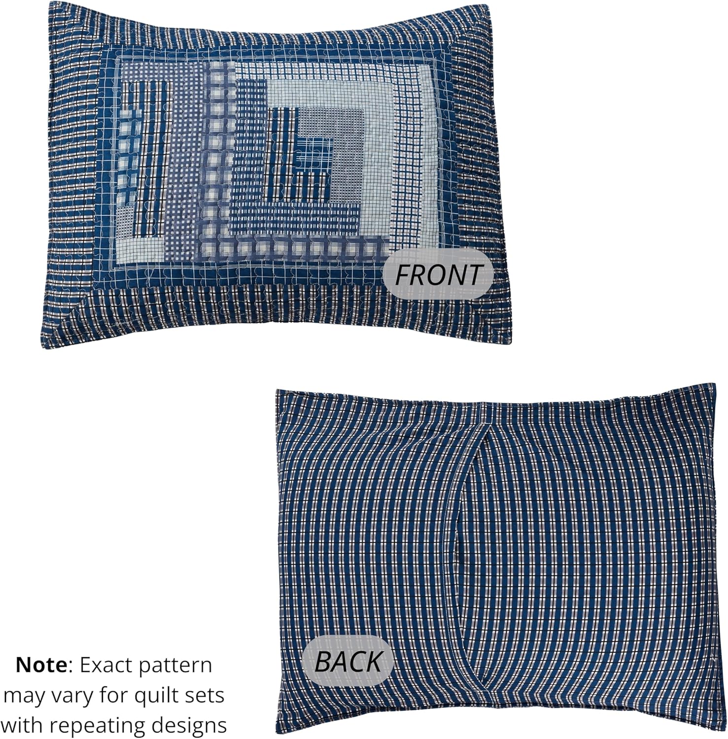 Virah Bella 3-Piece King Cabin Quilt Set - BlueGray