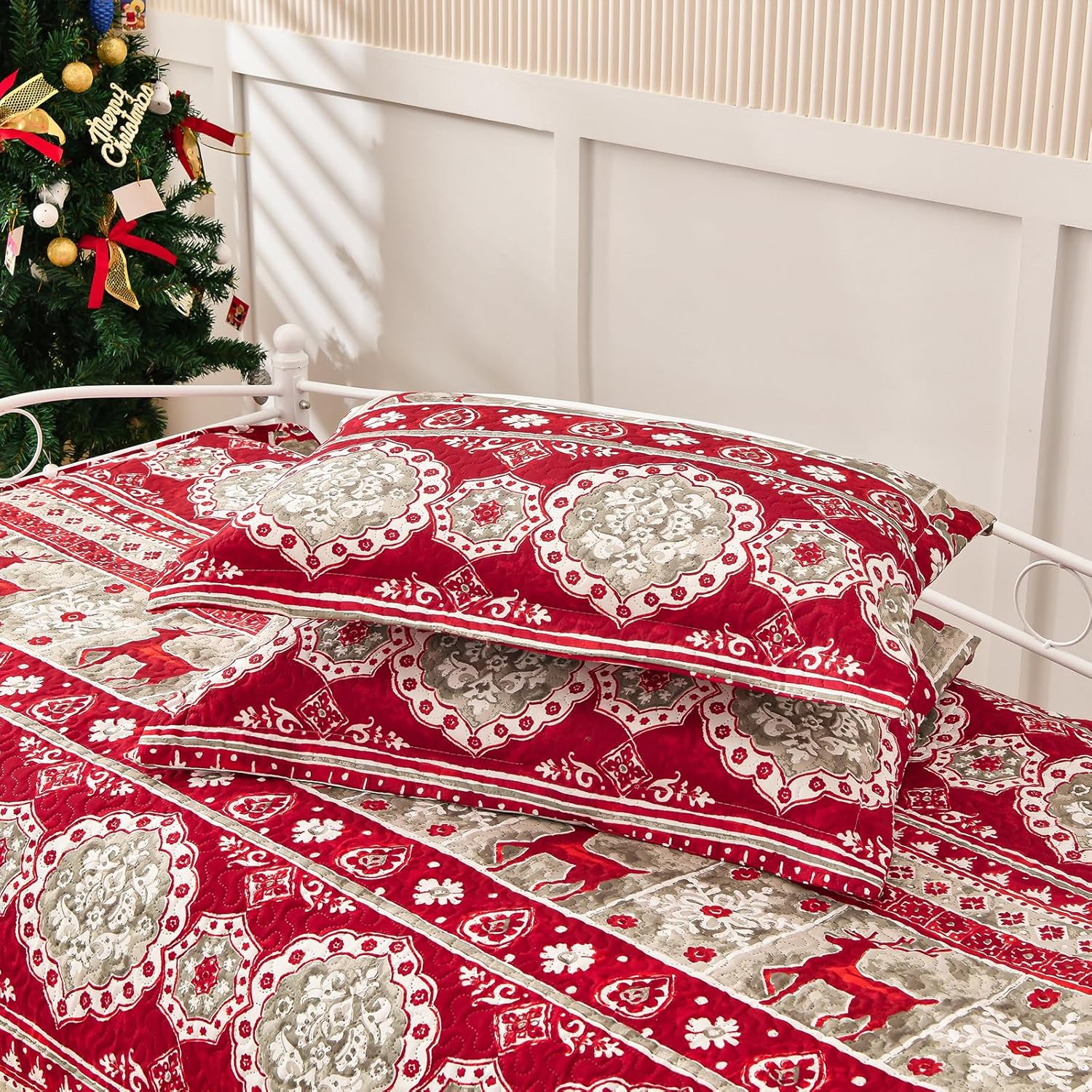 CHINO Christmas Quilt Set Queen Size 90x90