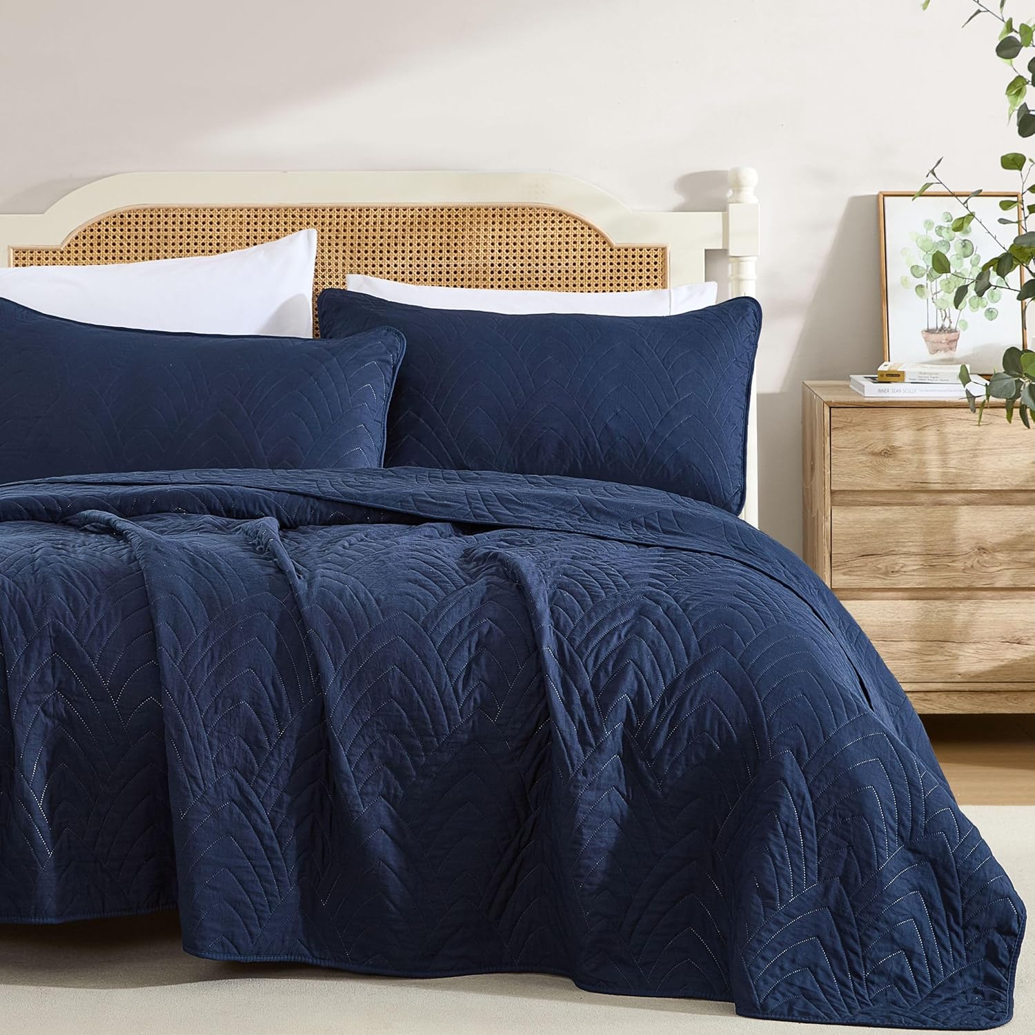 HLCME Weston - 3 Piece Quilt Set Navy Blue