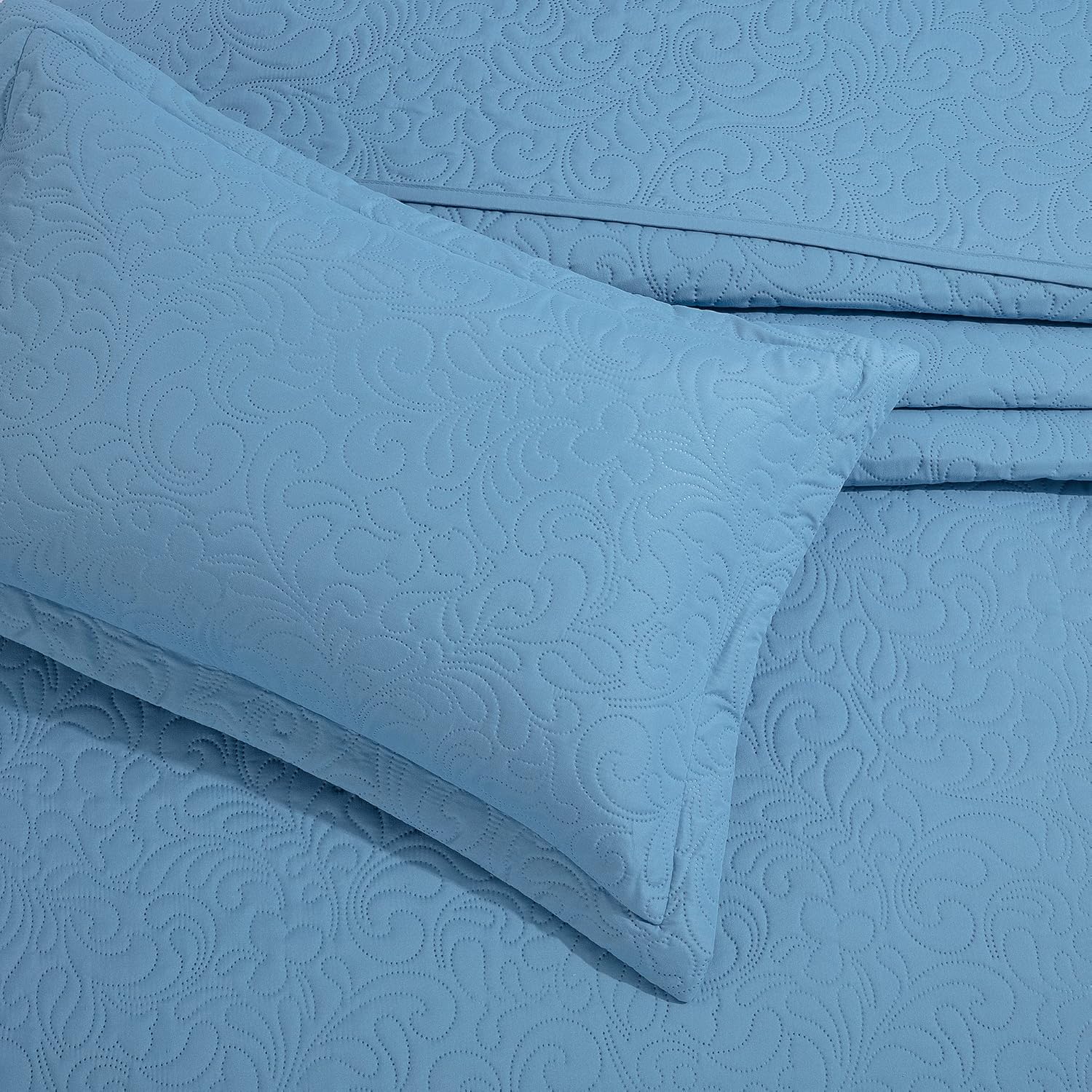 HOMBYS Alaska King 132x120 Bedspread Set Blue