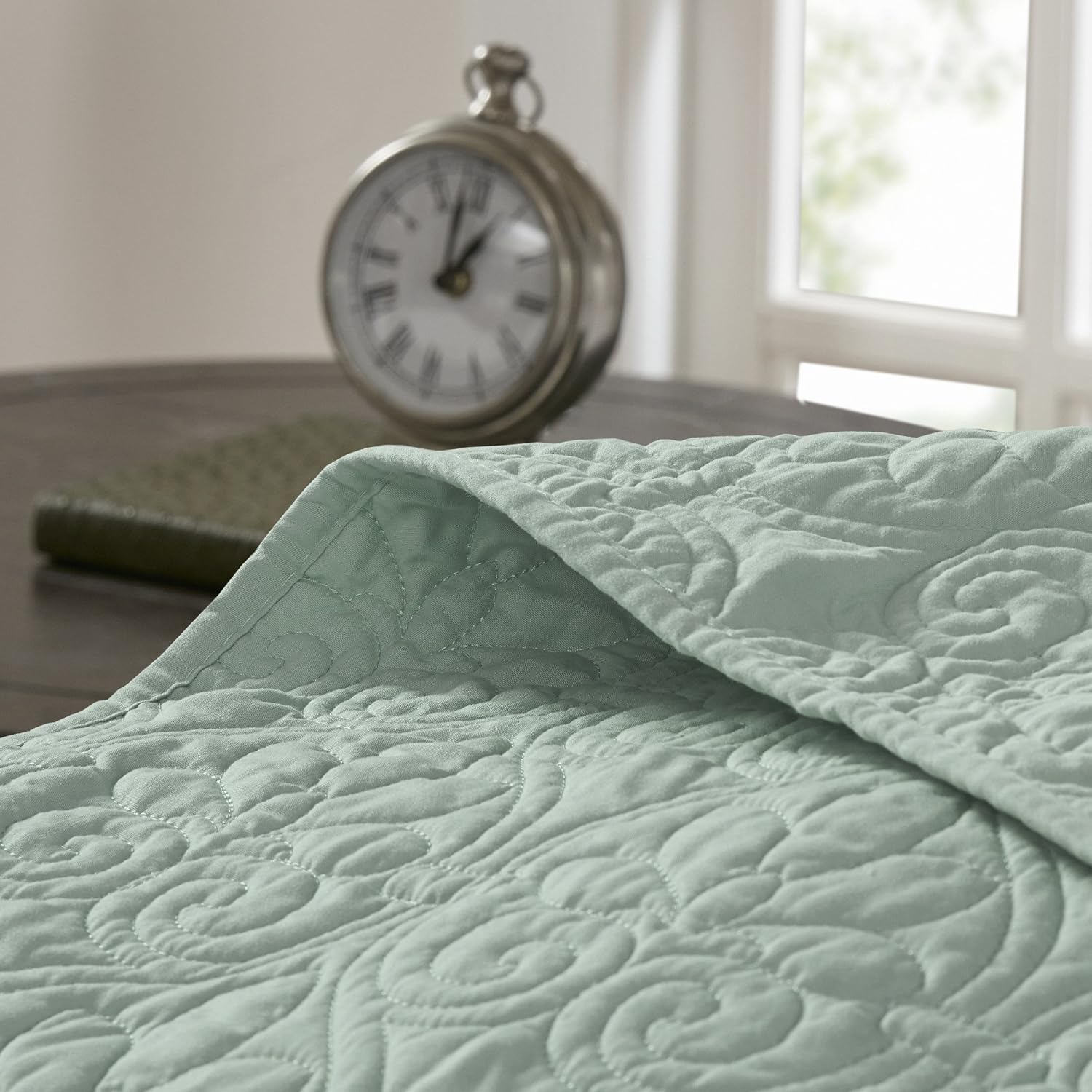 Madison Park Quebec Dusty Pale Seafoam 3-Piece Quilted King Coverlet Set