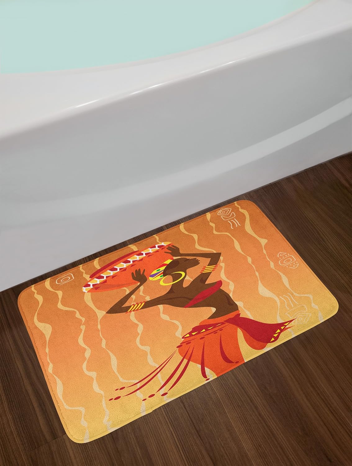 Ambesonne Plush Bath Mat with Non-Slip Backing Orange Amber 302 x 20