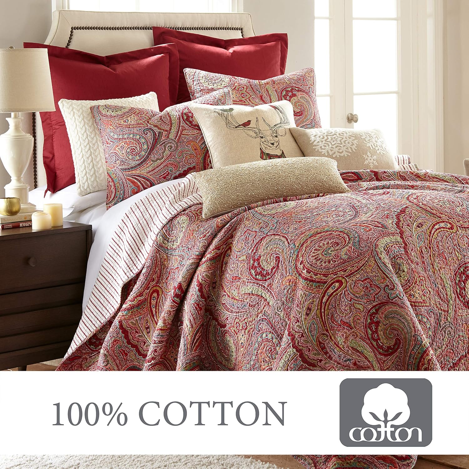 Levtex Home Spruce Red Quilt Set - King Size