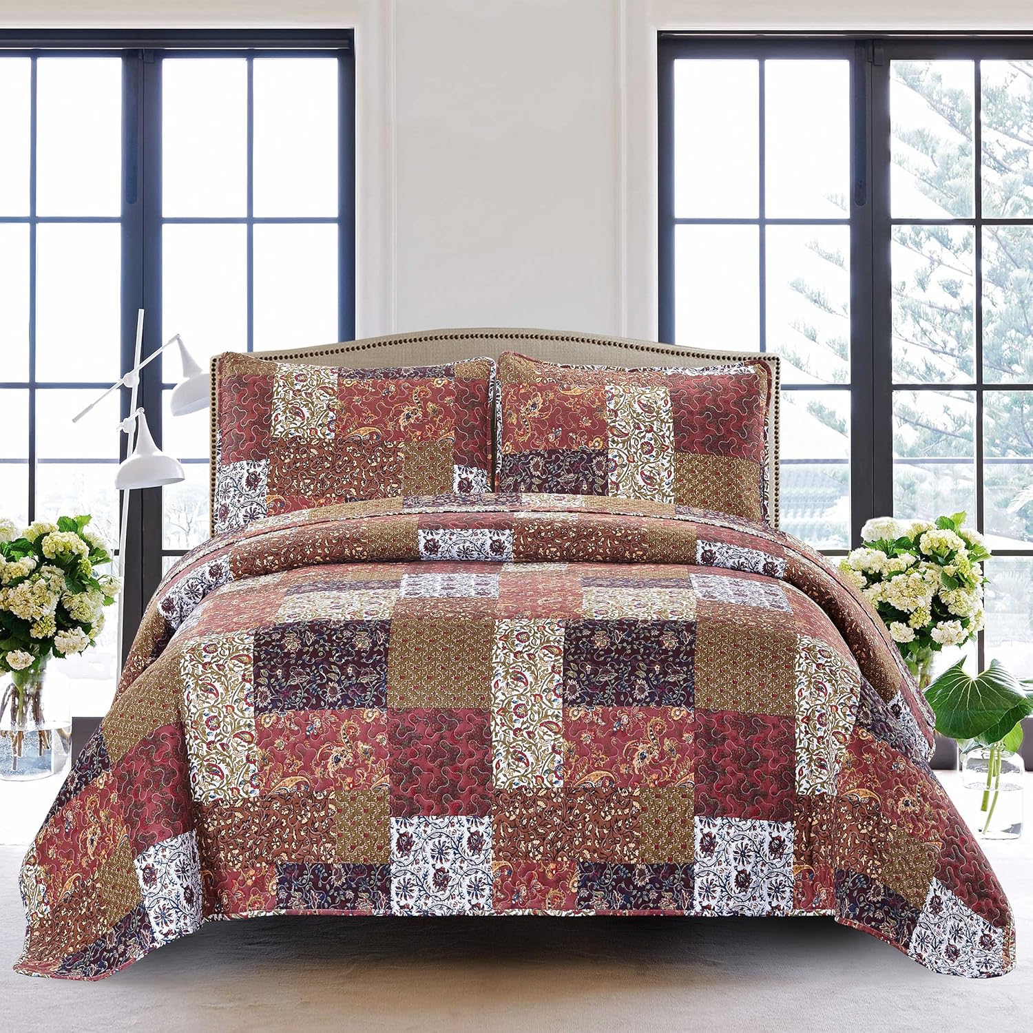 SLPR Red Riches 3-Piece Quilt Set - King Size