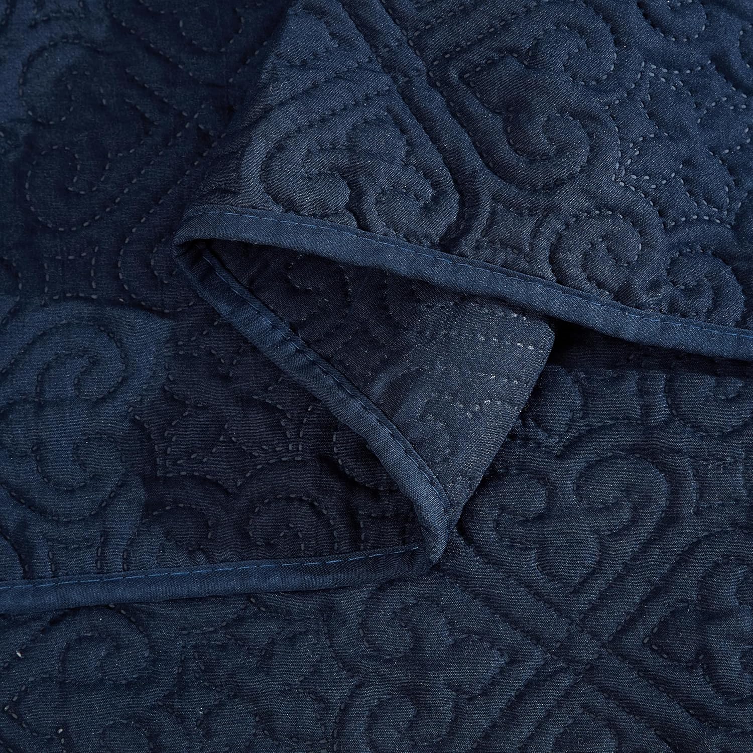 HLCME Lorenzo - 3 Piece King Quilt Set Navy Blue