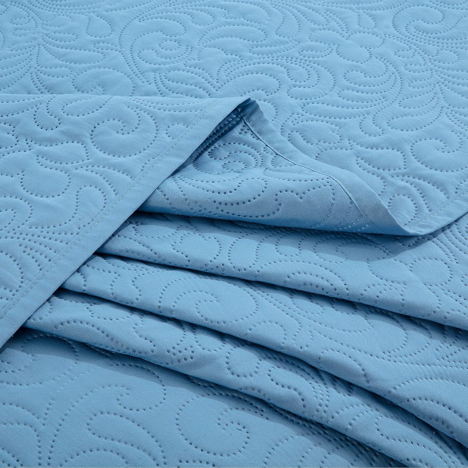 HOMBYS Alaska King 132x120 Bedspread Set Blue