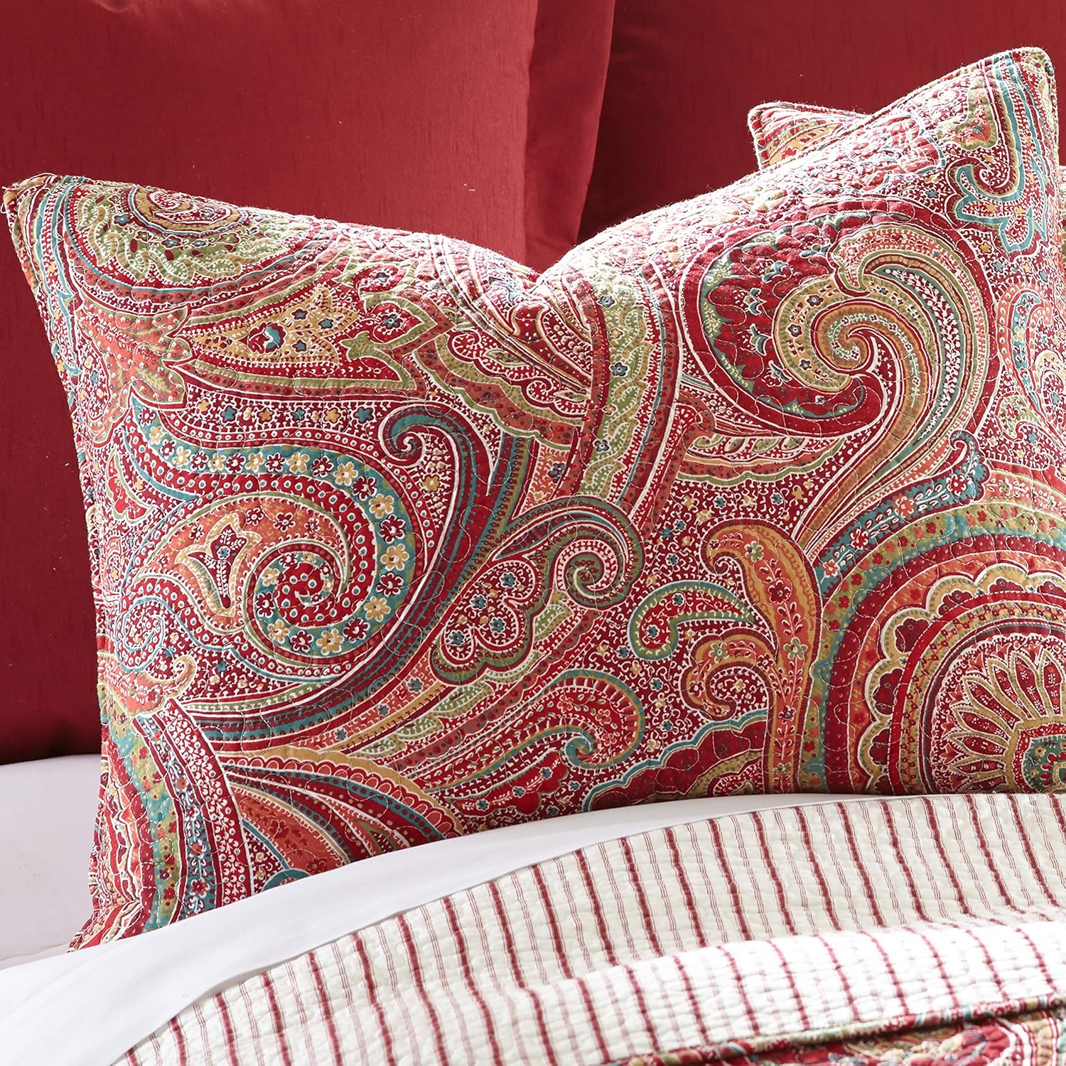 Levtex Home Spruce Red Quilt Set - King Size