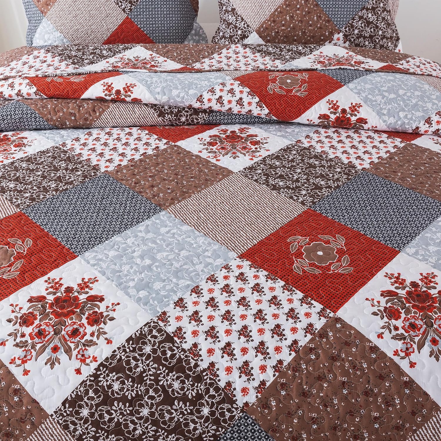 HoneiLife Quilt Set King Size - Amaranth Red